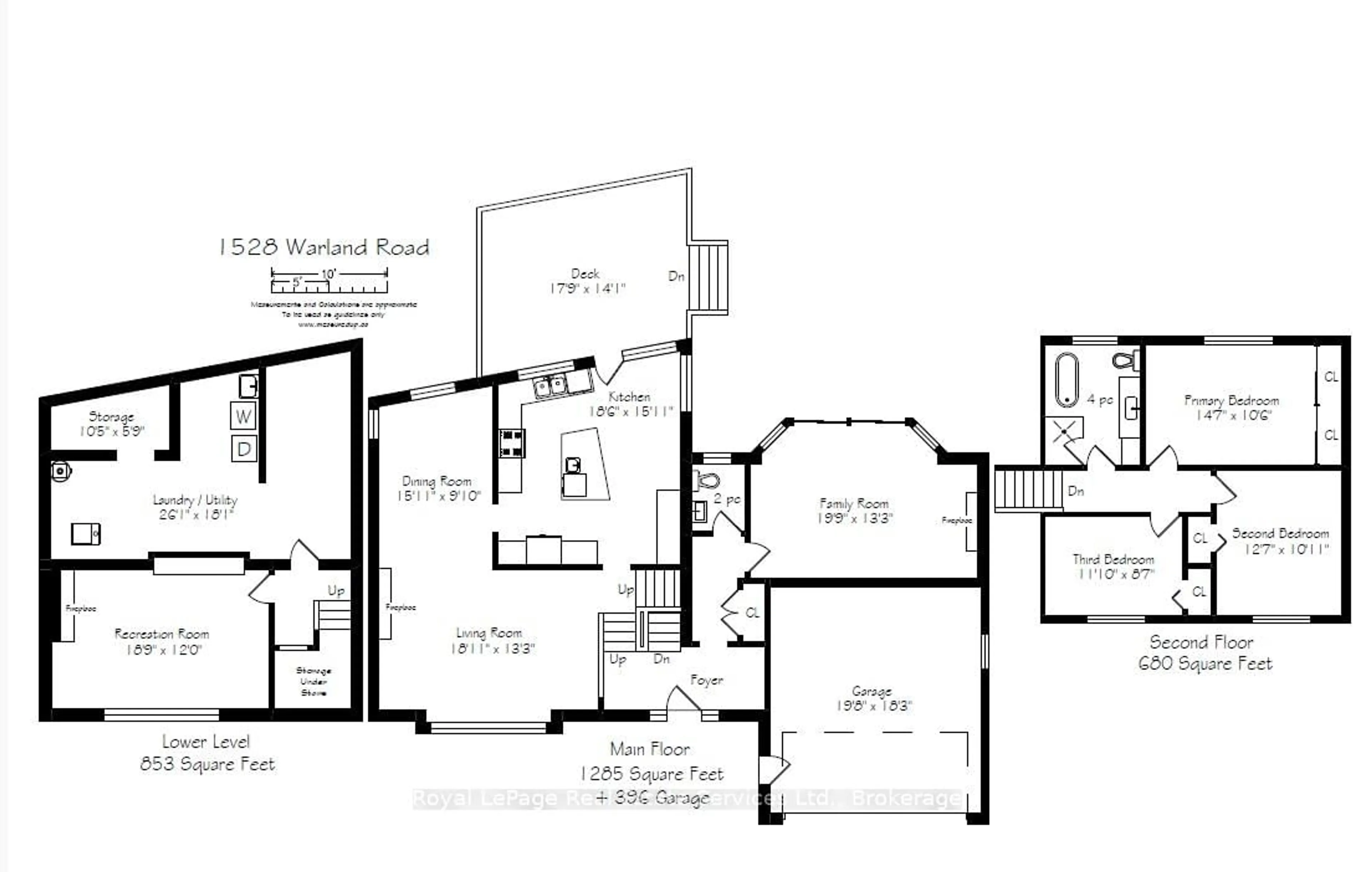 Floor plan for 1528 Warland Rd, Oakville Ontario L6L 1N5