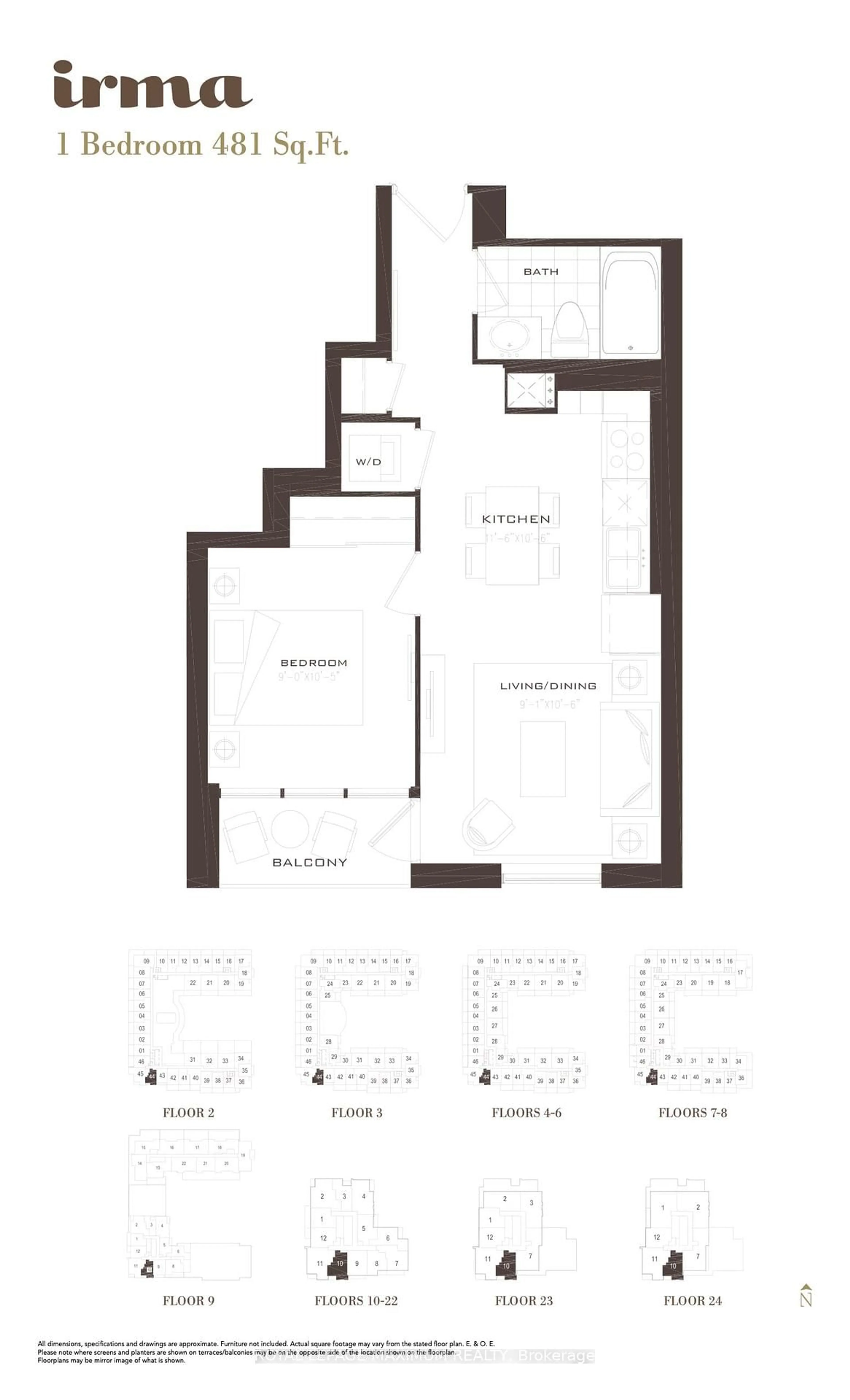 Floor plan for 830 Lawrence Ave #1510, Toronto Ontario M6A 0B6