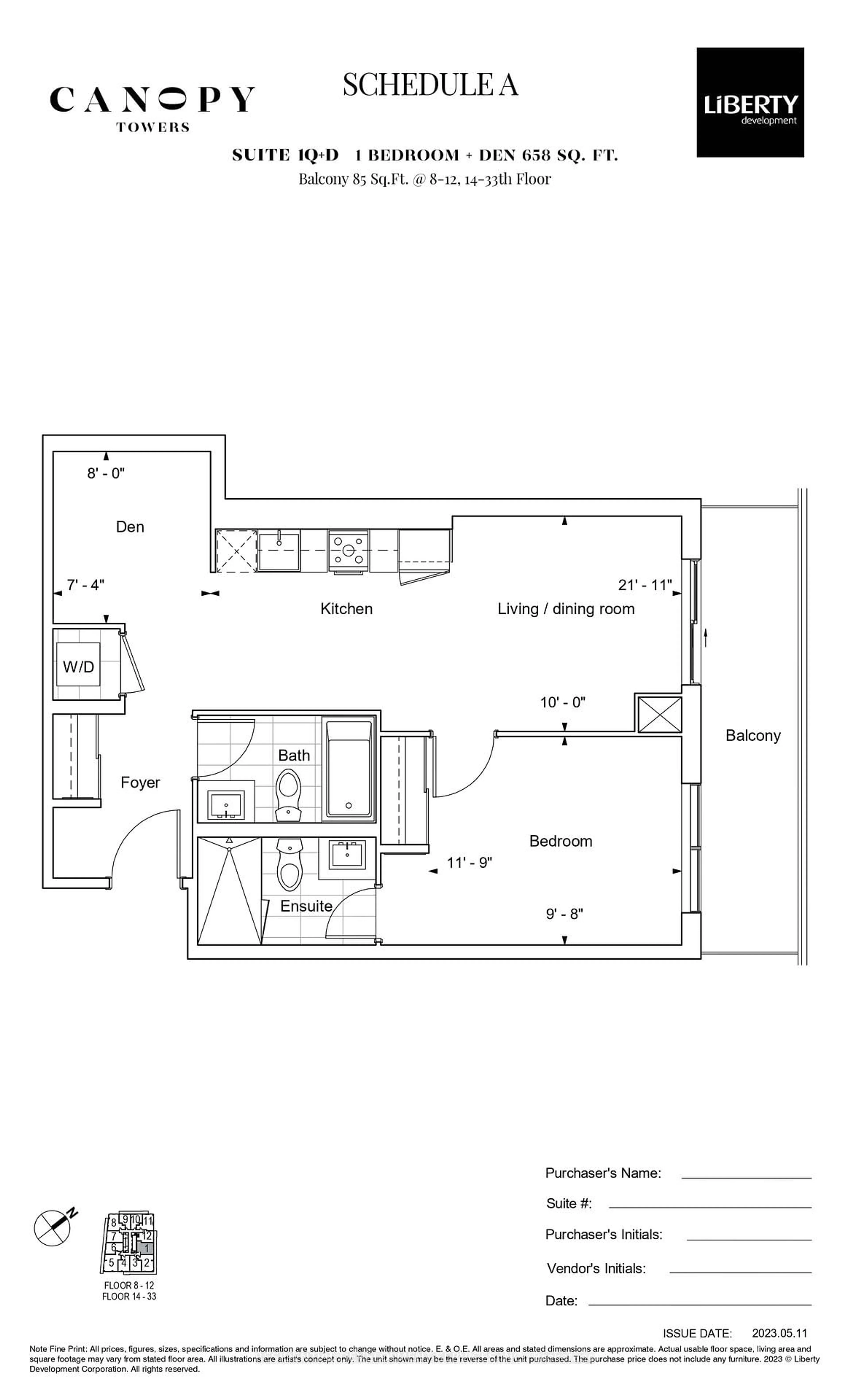 Floor plan for 5105 Hurontario St #A-1001, Mississauga Ontario L4Z 0C3