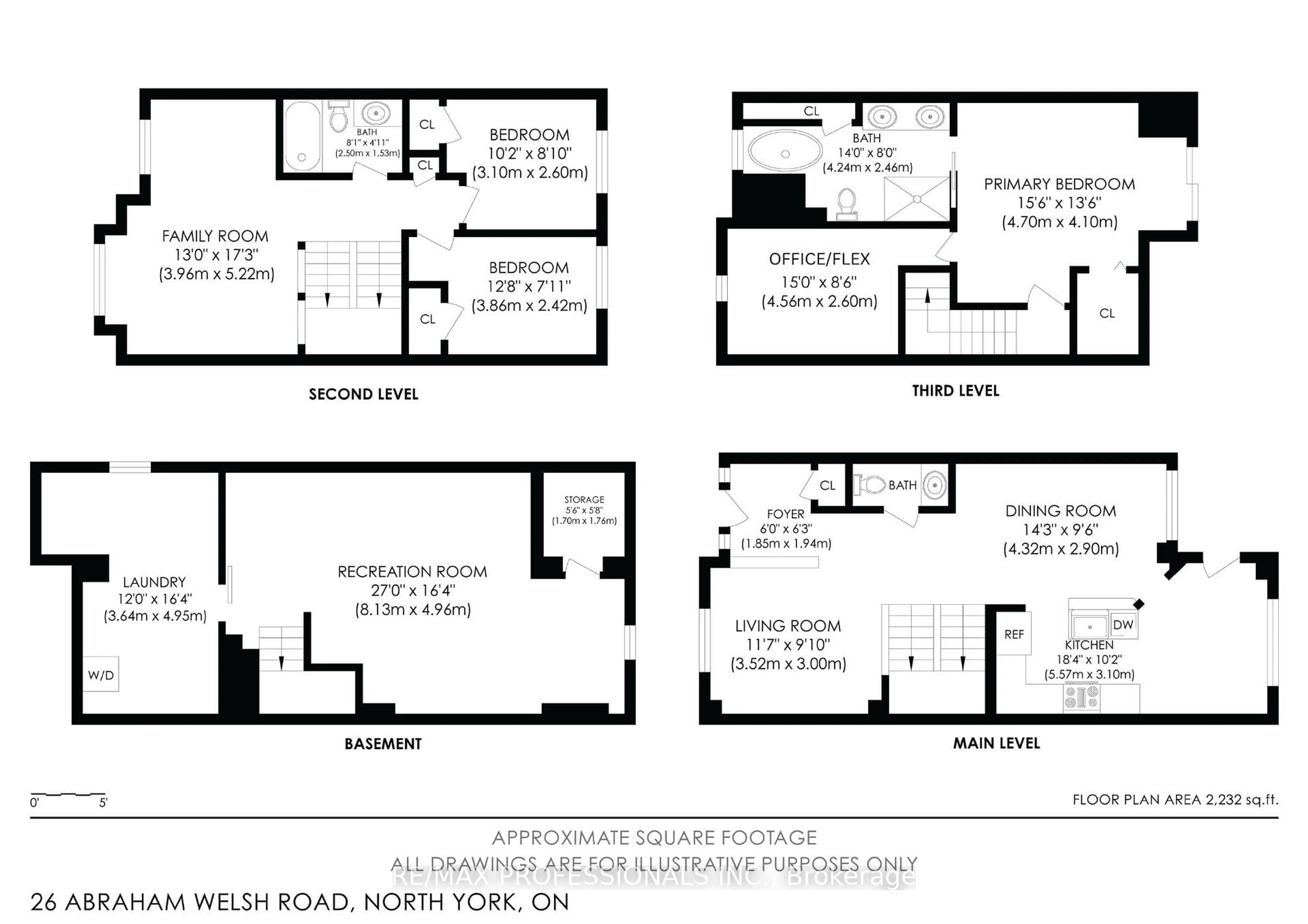 Floor plan for 26 Abraham Welsh Rd, Toronto Ontario M9M 0B7