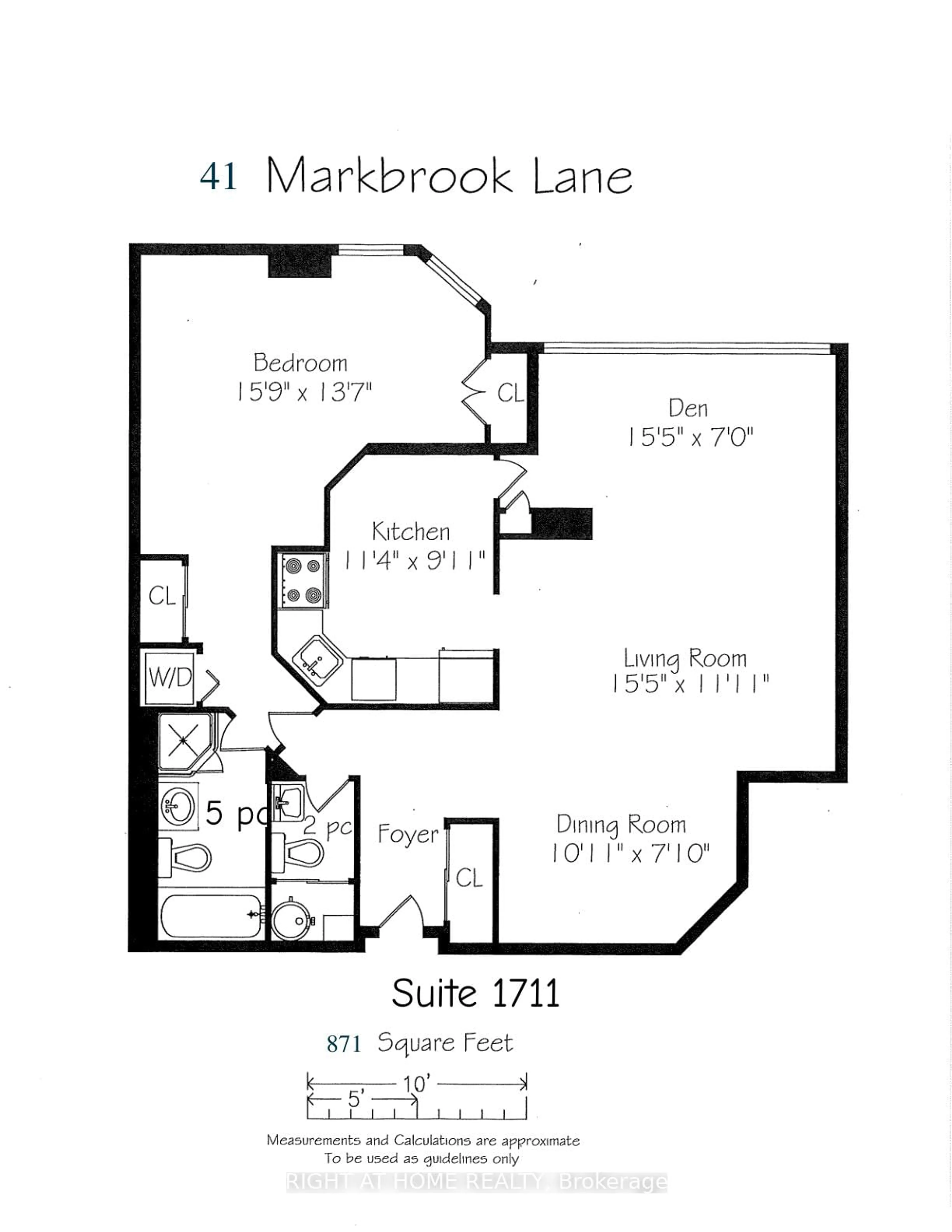 Floor plan for 41 Markbrook Lane #1711, Toronto Ontario M9V 5E6
