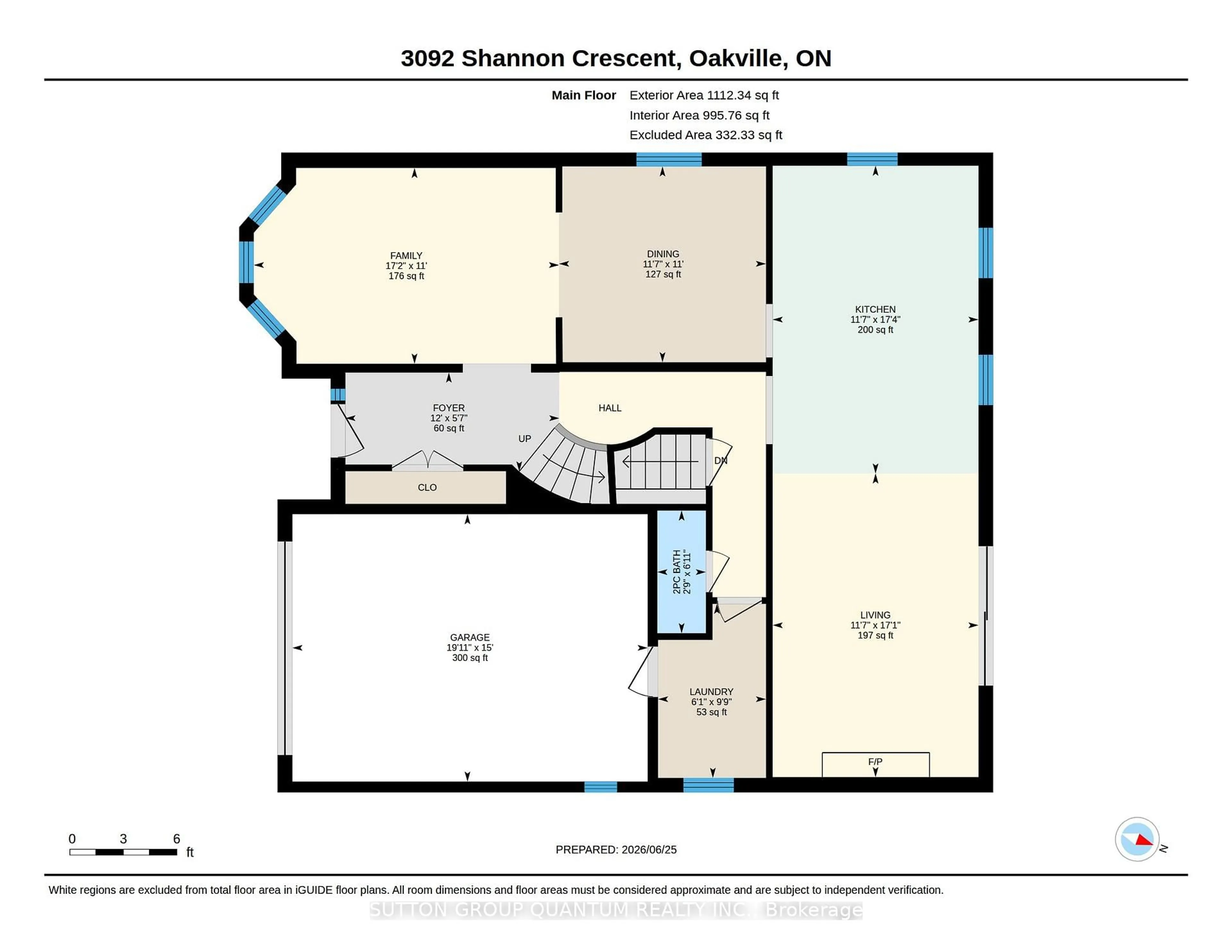 Floor plan for 3092 Shannon Cres, Oakville Ontario L6L 6B4