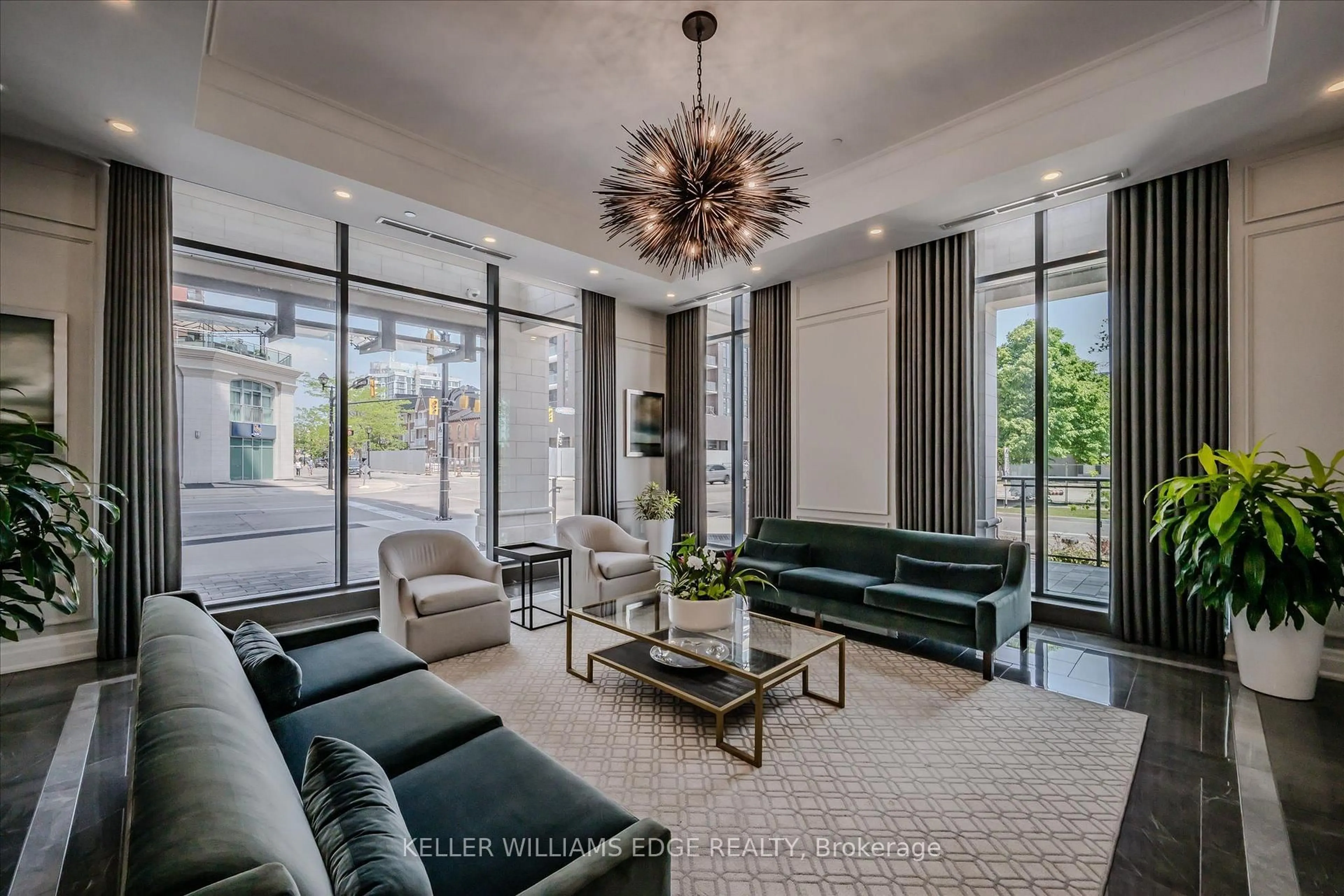 Living room with furniture, unknown for 2060 Lakeshore Rd #202, Burlington Ontario L7R 0G2