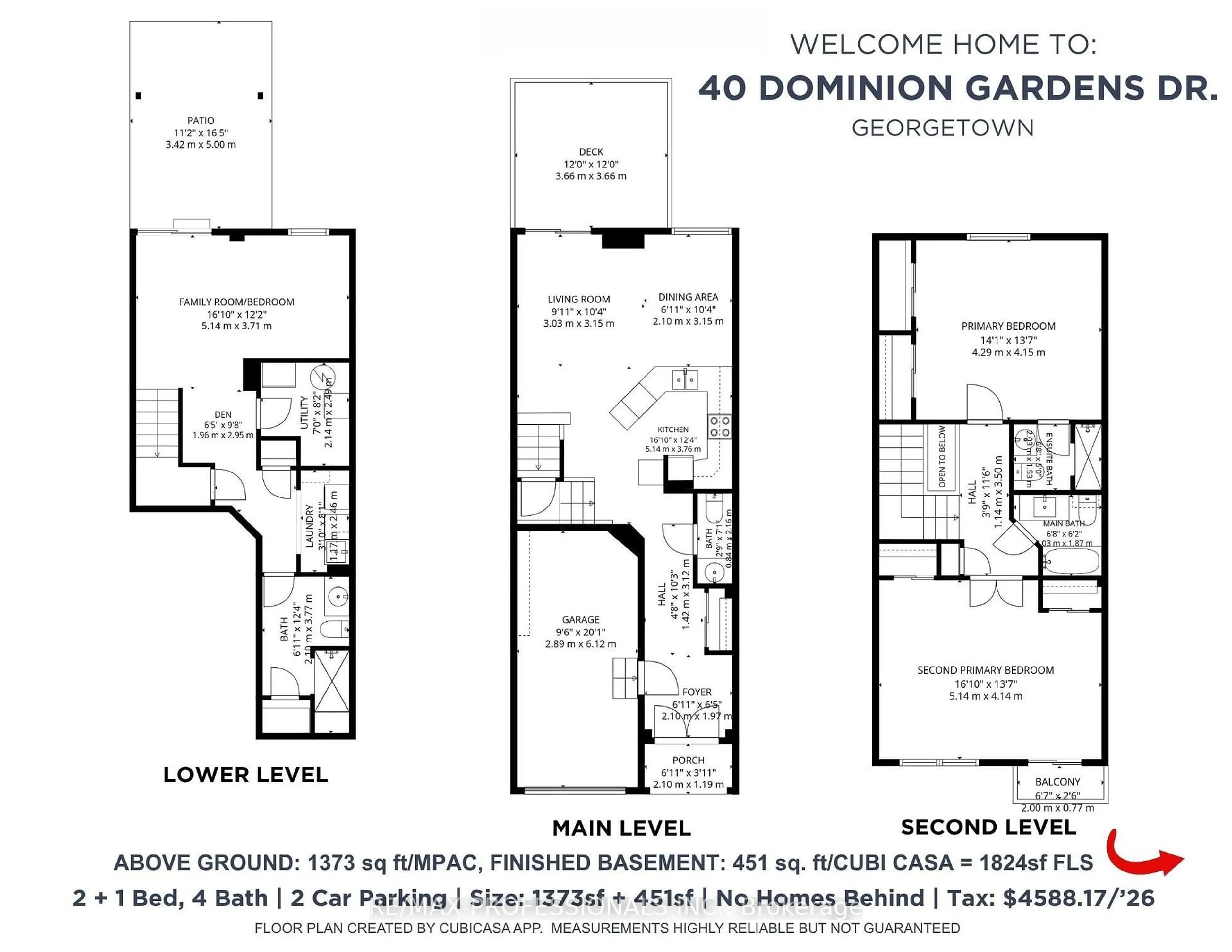 Floor plan for 40 Dominion Gardens Dr, Halton Hills Ontario L7G 6B2