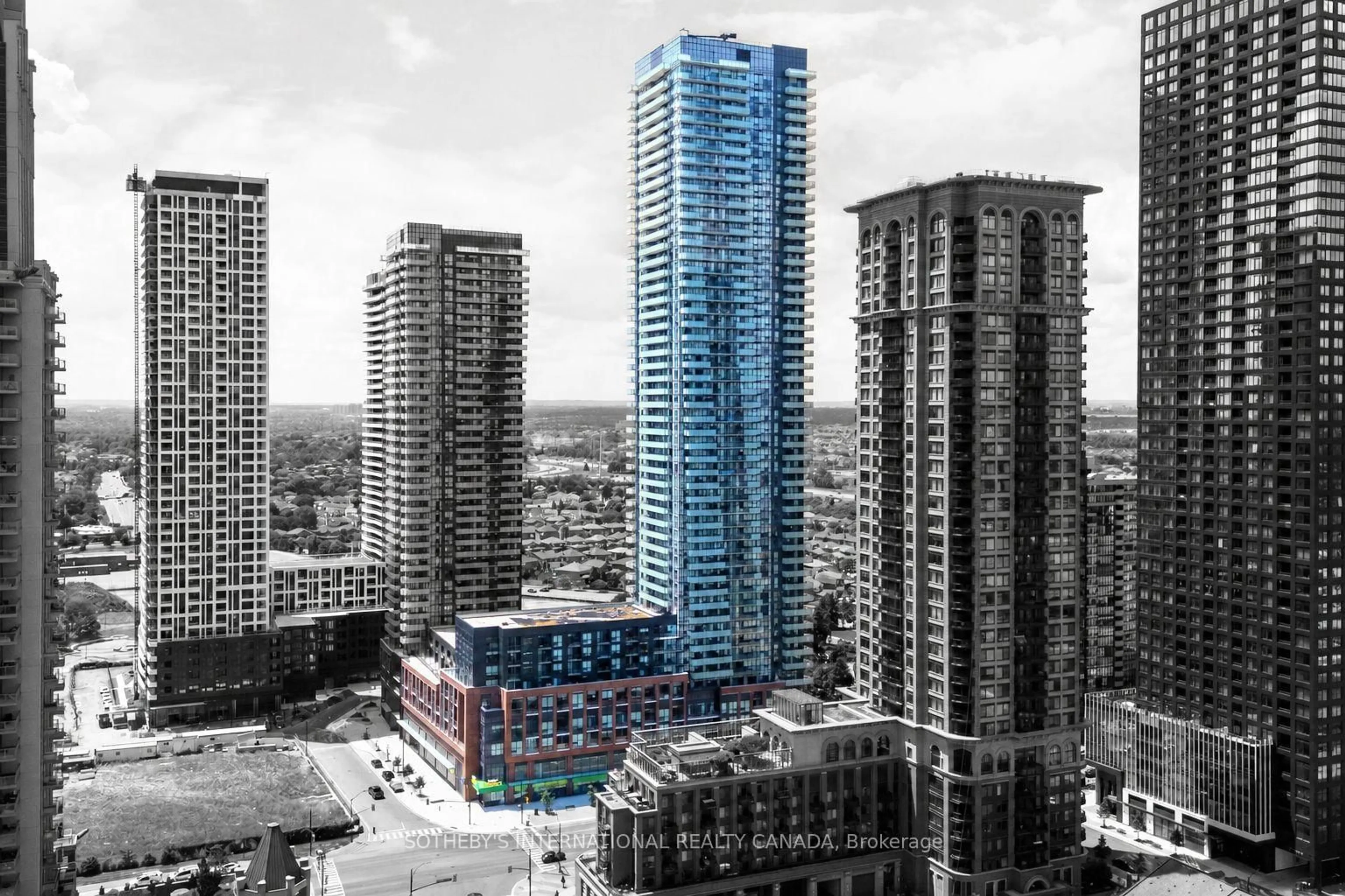 A pic from outside/outdoor area/front of a property/back of a property/a pic from drone, city buildings view from balcony for 430 Square One Dr #3905, Mississauga Ontario L5B 0L6