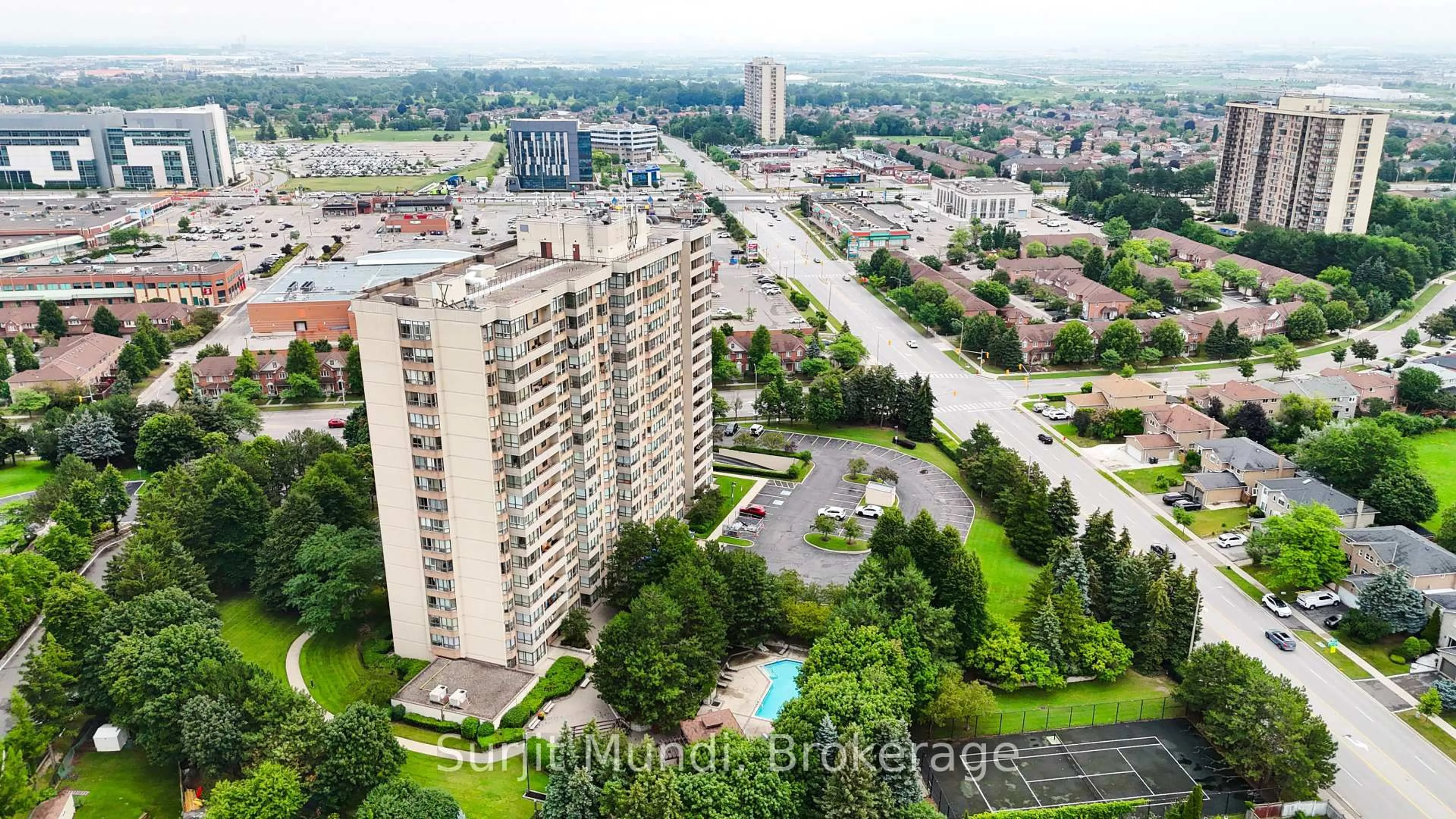 A pic from outside/outdoor area/front of a property/back of a property/a pic from drone, city buildings view from balcony for 10 Malta Ave #1501, Brampton Ontario L6Y 4G6