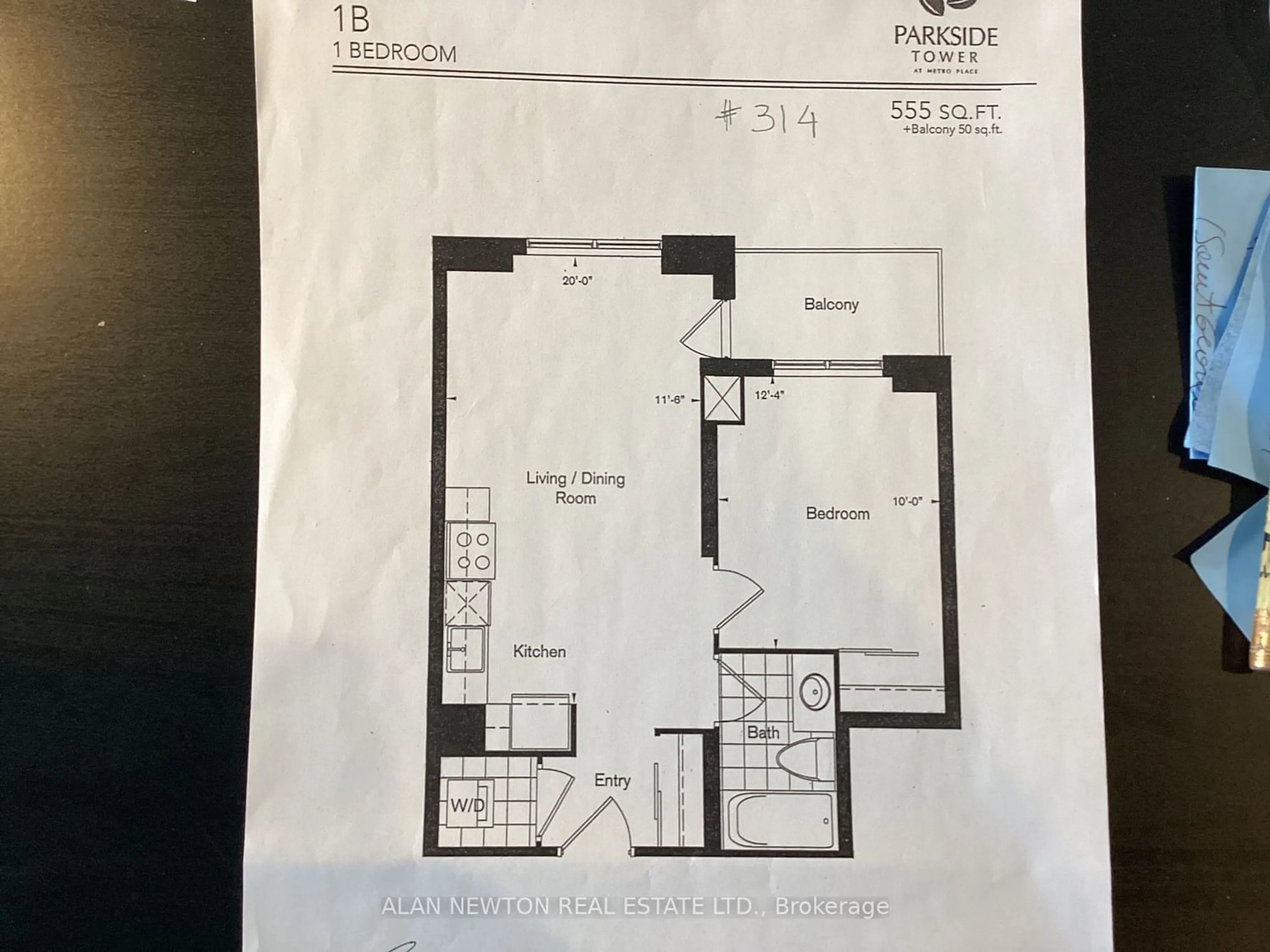Floor plan for 1 De Boers Dr #314, Toronto Ontario M3J 0G6