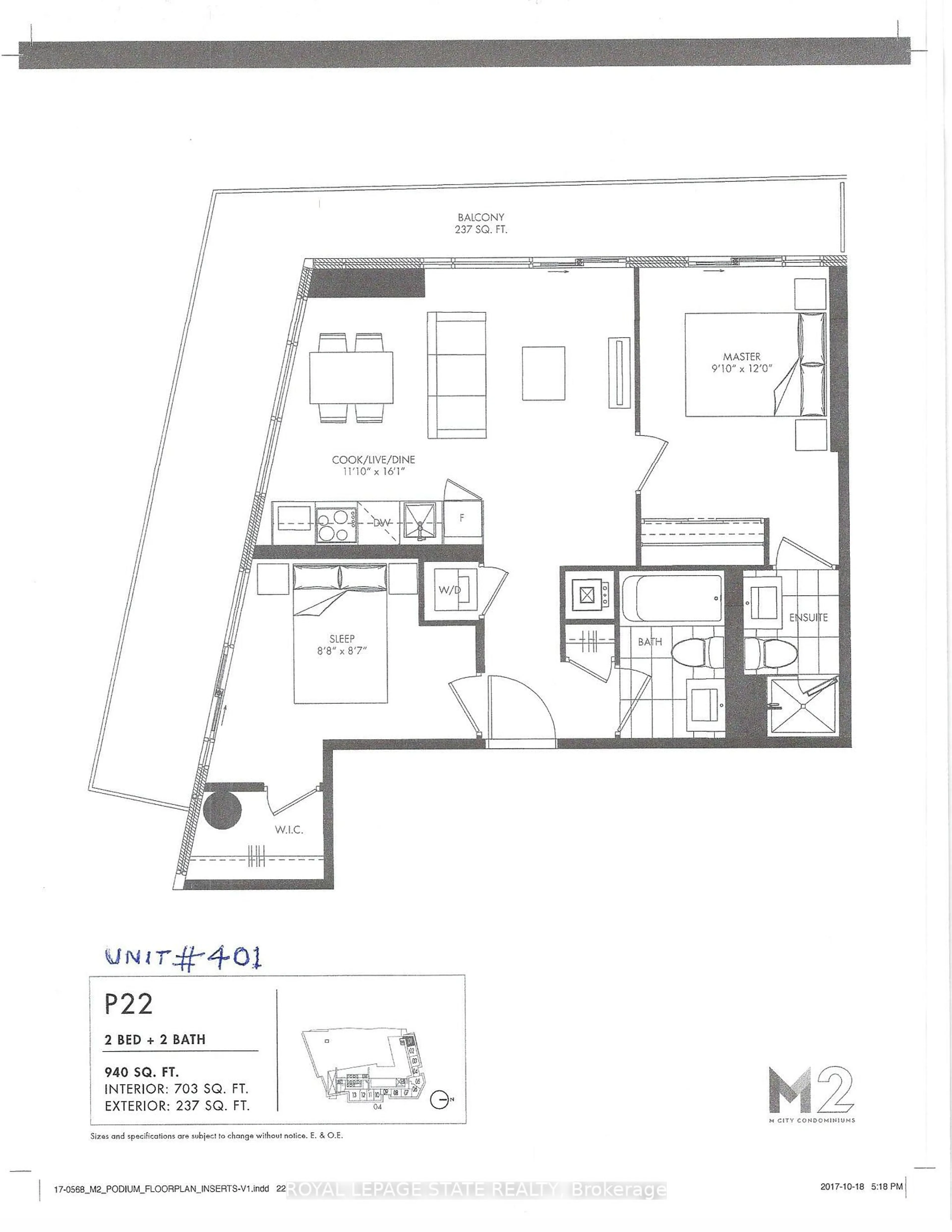 Floor plan for 3883 Quartz Rd #Unit401, Mississauga Ontario L5B 4M6