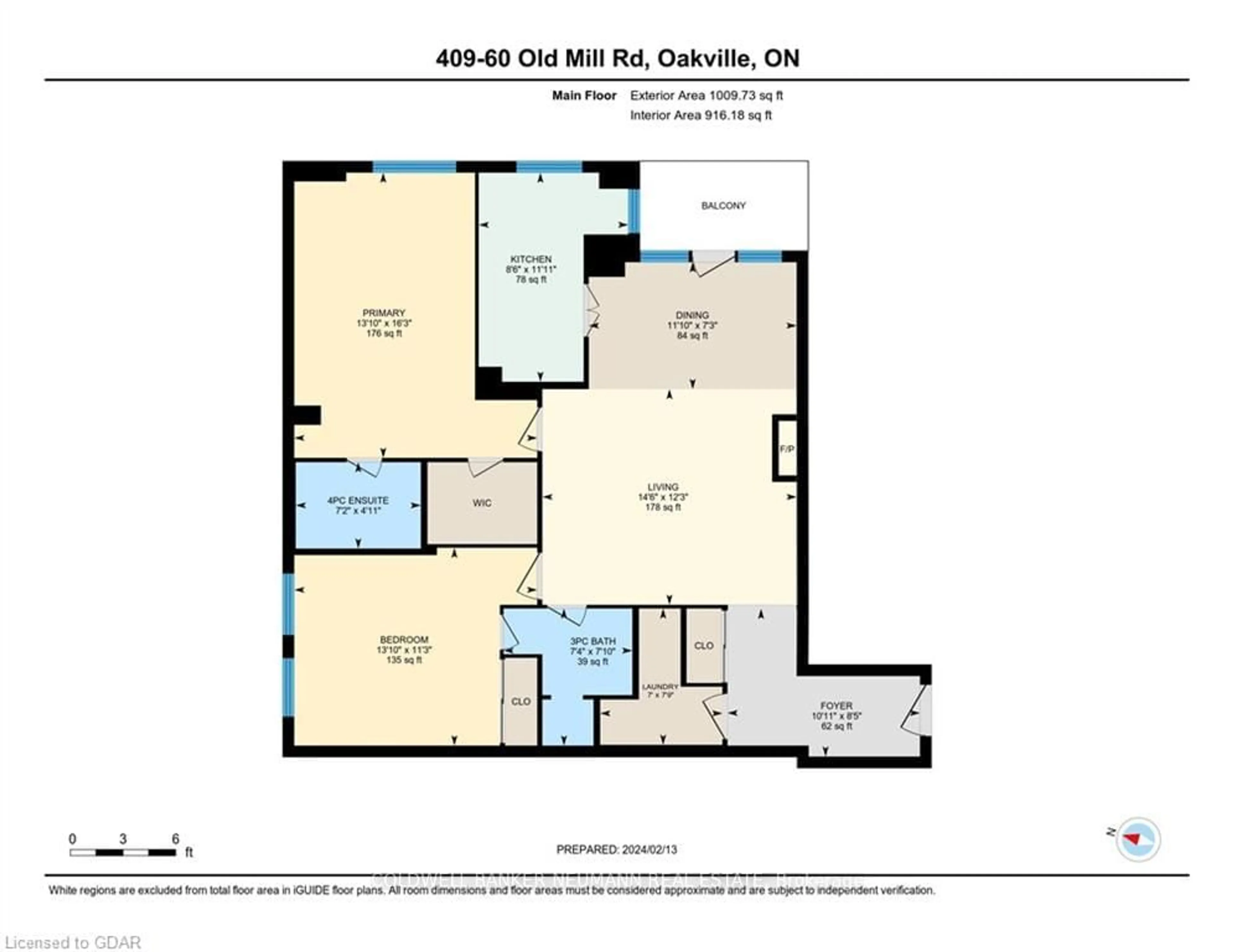 Floor plan for 60 Old Mill Rd #409, Oakville Ontario L6J 7V9