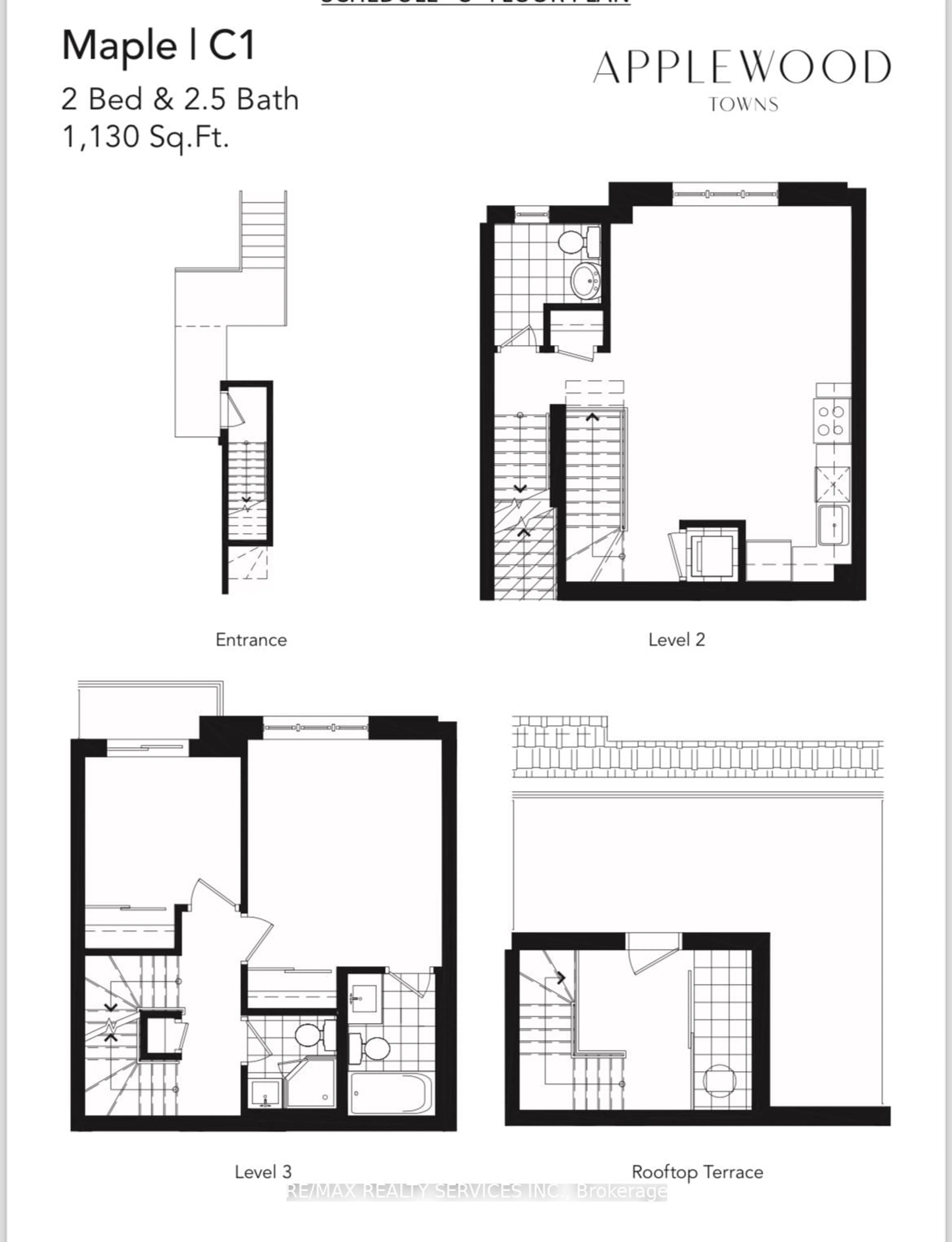 Floor plan for 4005 Hickory Dr #Th31, Mississauga Ontario L1W 1L1