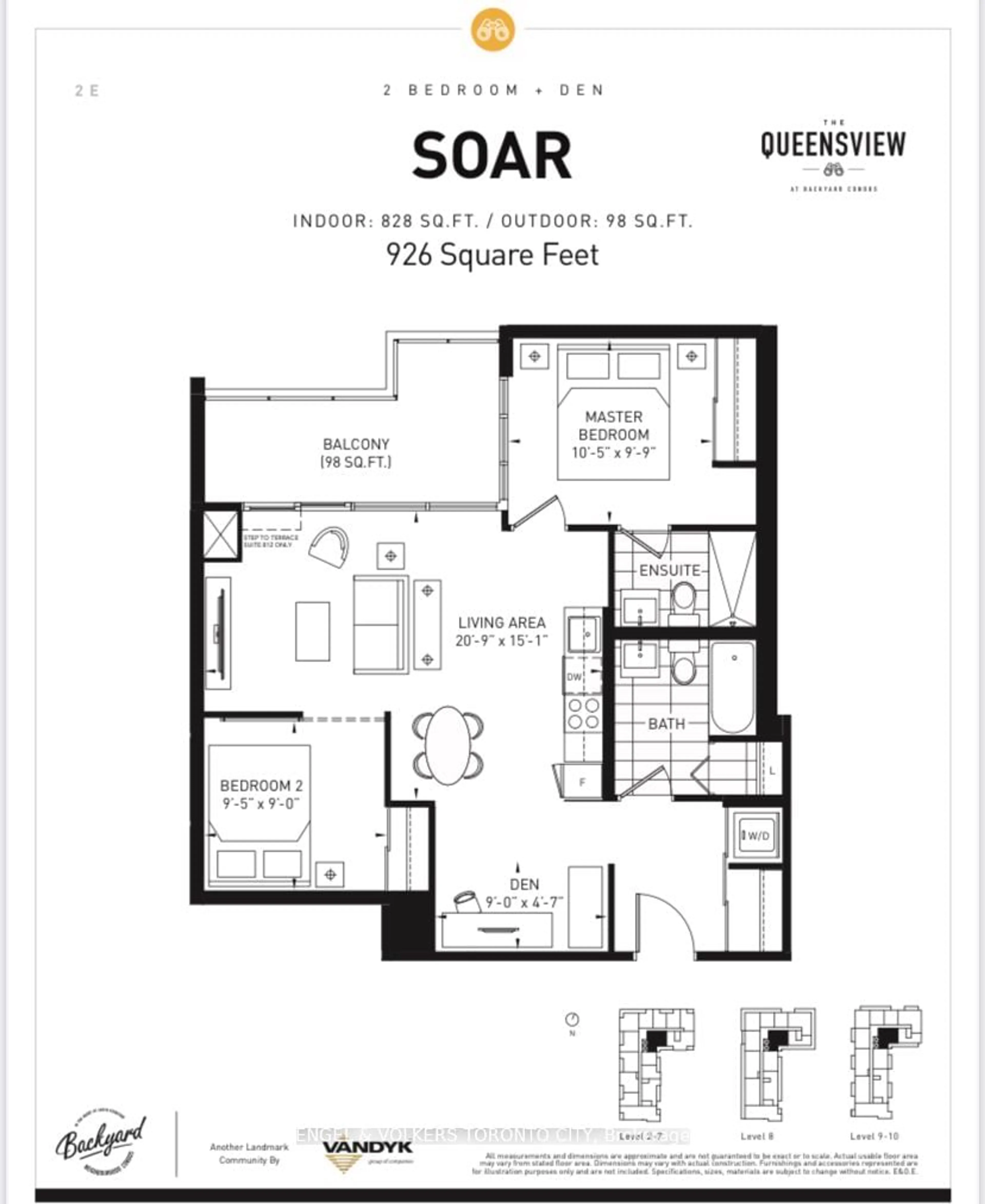 Floor plan for 25 Neighbourhood Lane #1012, Toronto Ontario M8Y 0C4