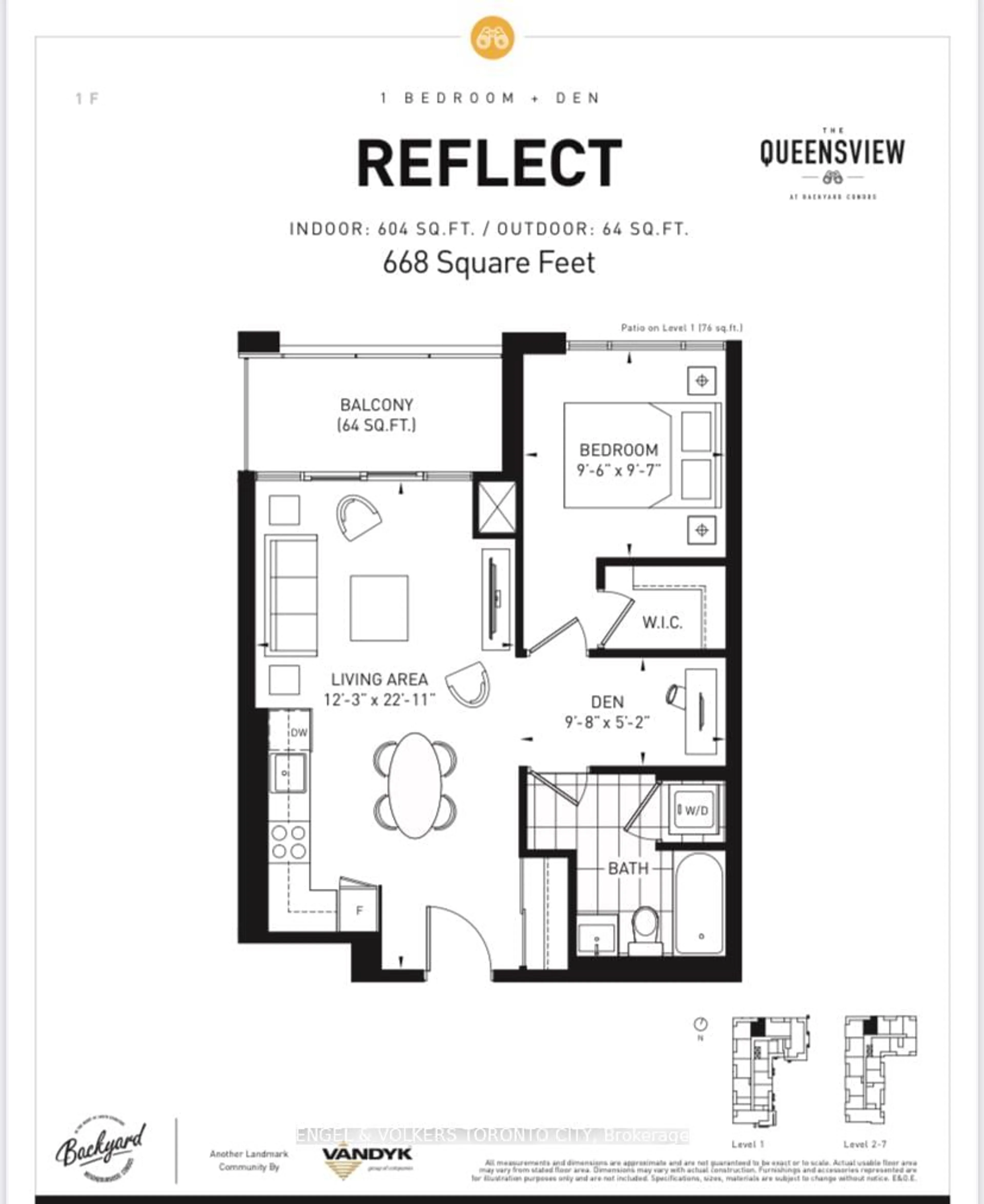 Floor plan for 25 Neighbourhood Lane #710, Toronto Ontario M8Y 0C4