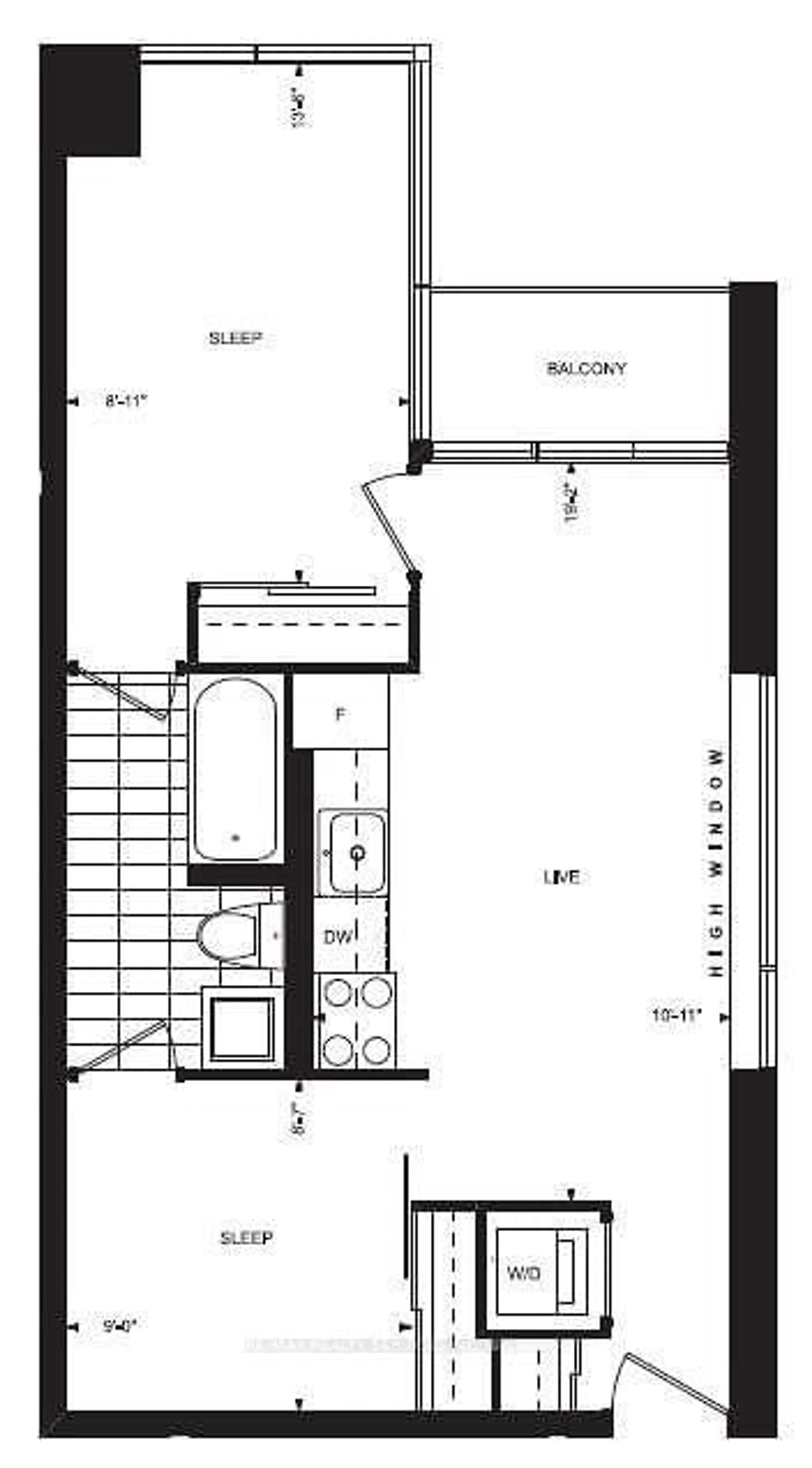 Floor plan for 20 Joe Shuster Way #212, Toronto Ontario M6K 0A3