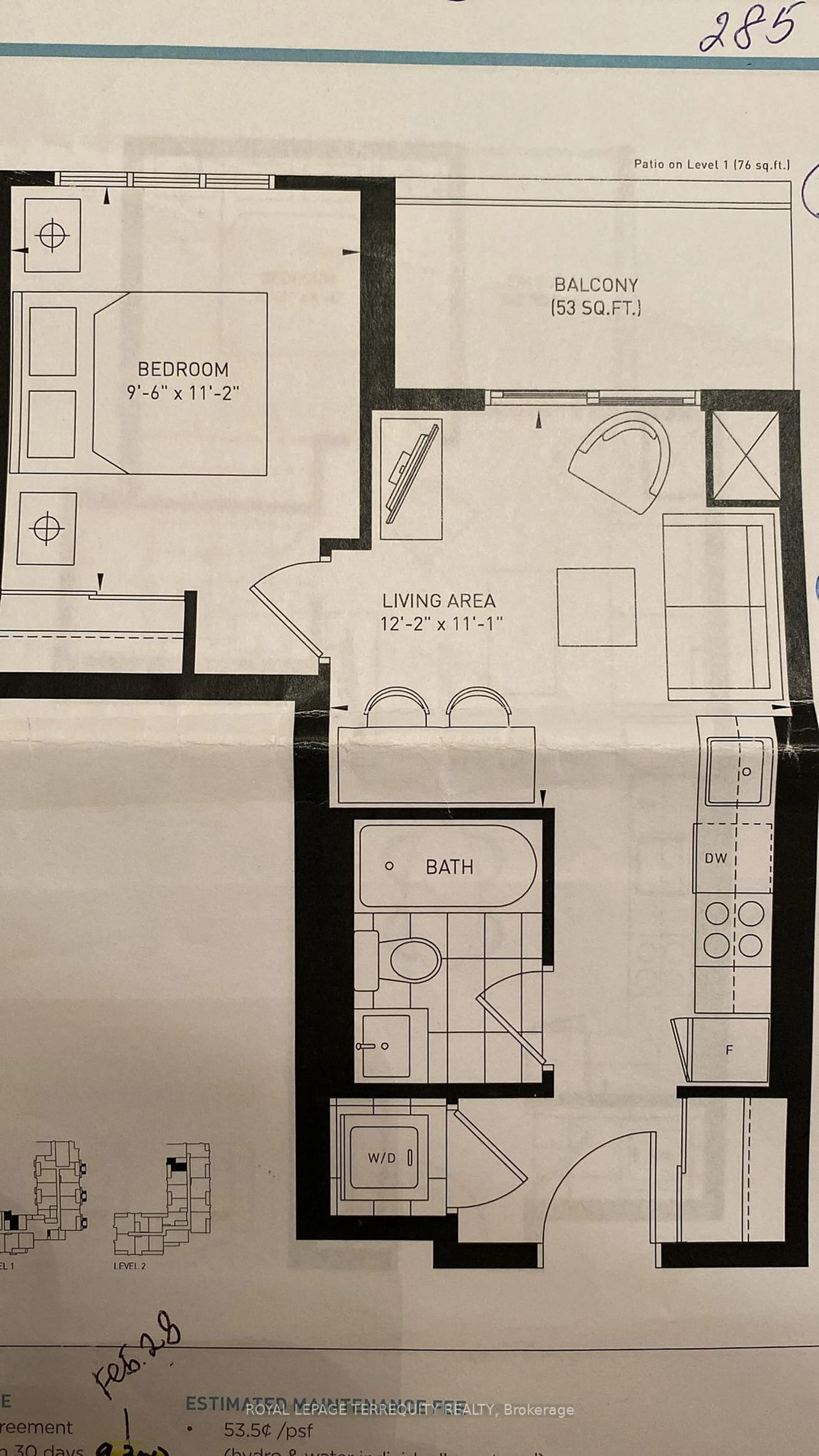 Floor plan for 1 Neighbourhood Lane #205, Toronto Ontario M8Y 0C2