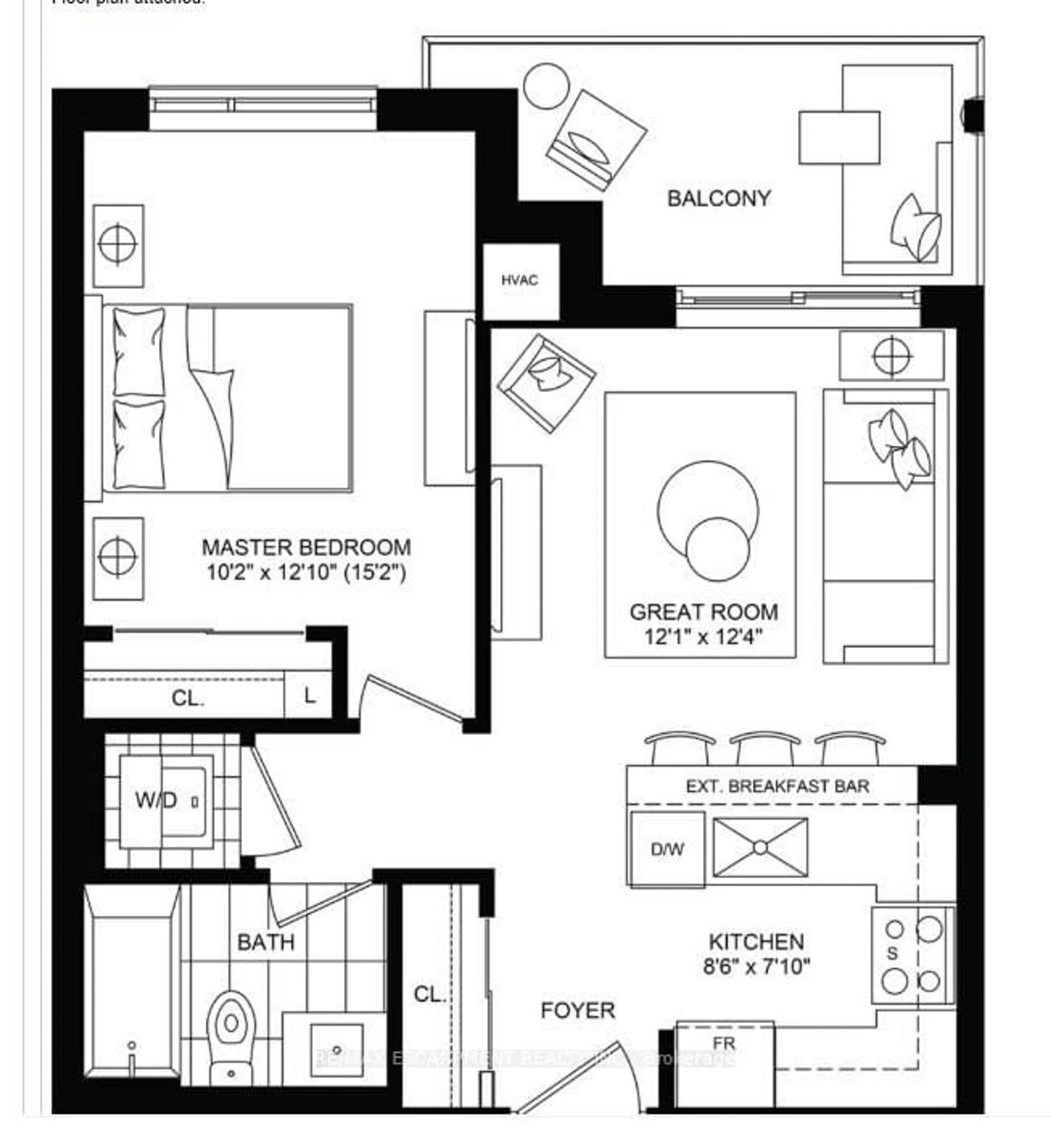 Floor plan for 340 Plains Rd #207, Burlington Ontario L7T 0C2