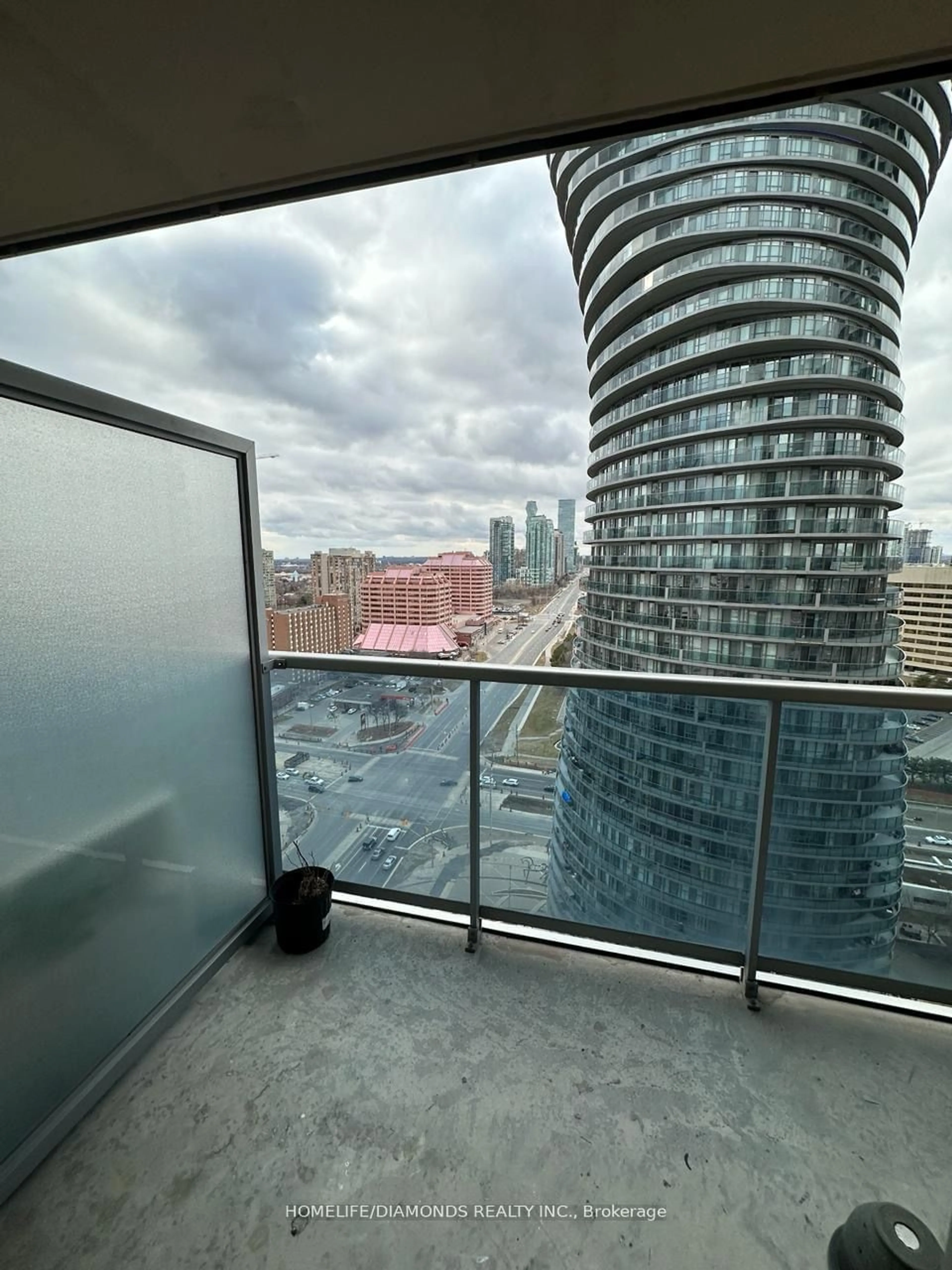 Balcony in the apartment for 70 Absolute Ave #2208, Mississauga Ontario L4Z 0A4