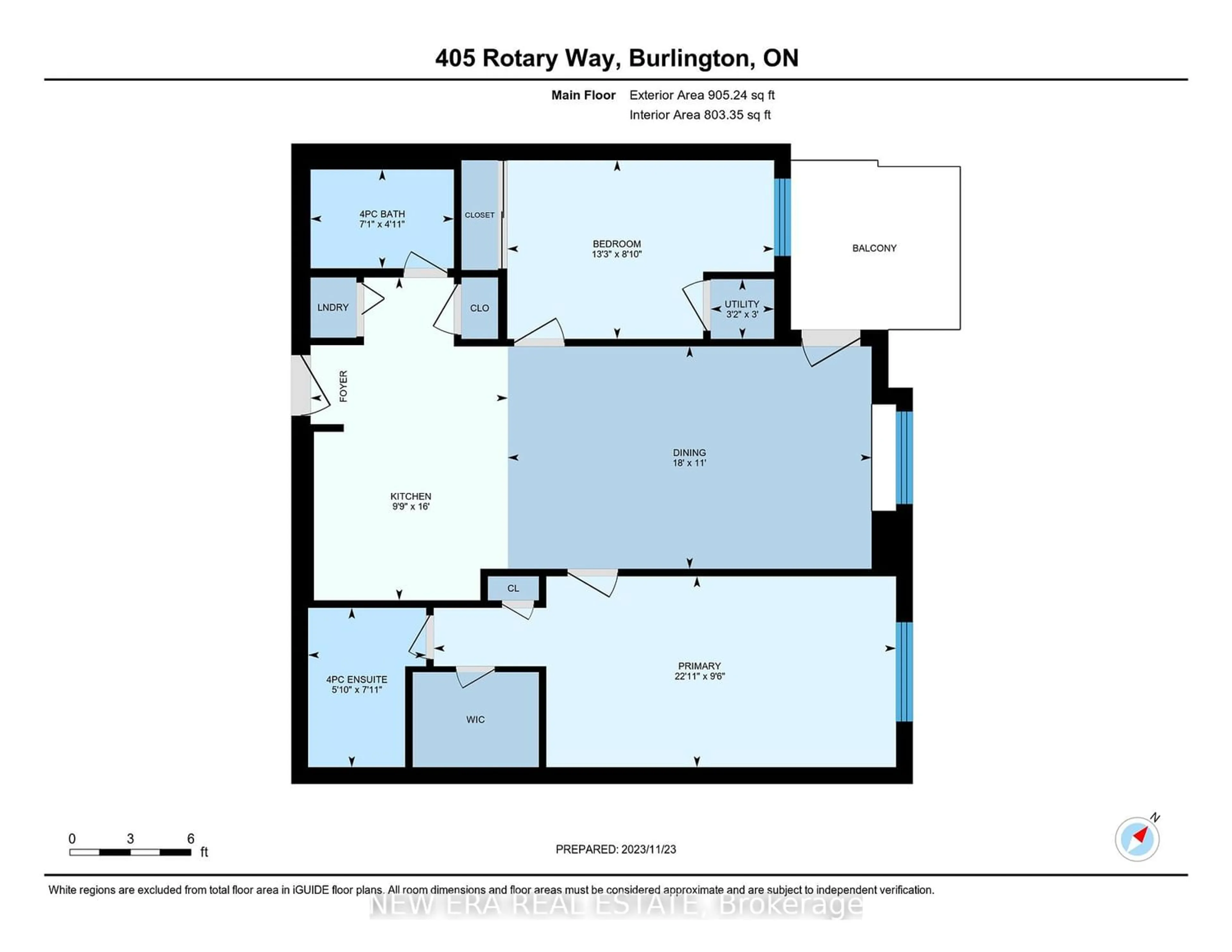 Floor plan for 3070 Rotary Way #405, Burlington Ontario L7M 0H1
