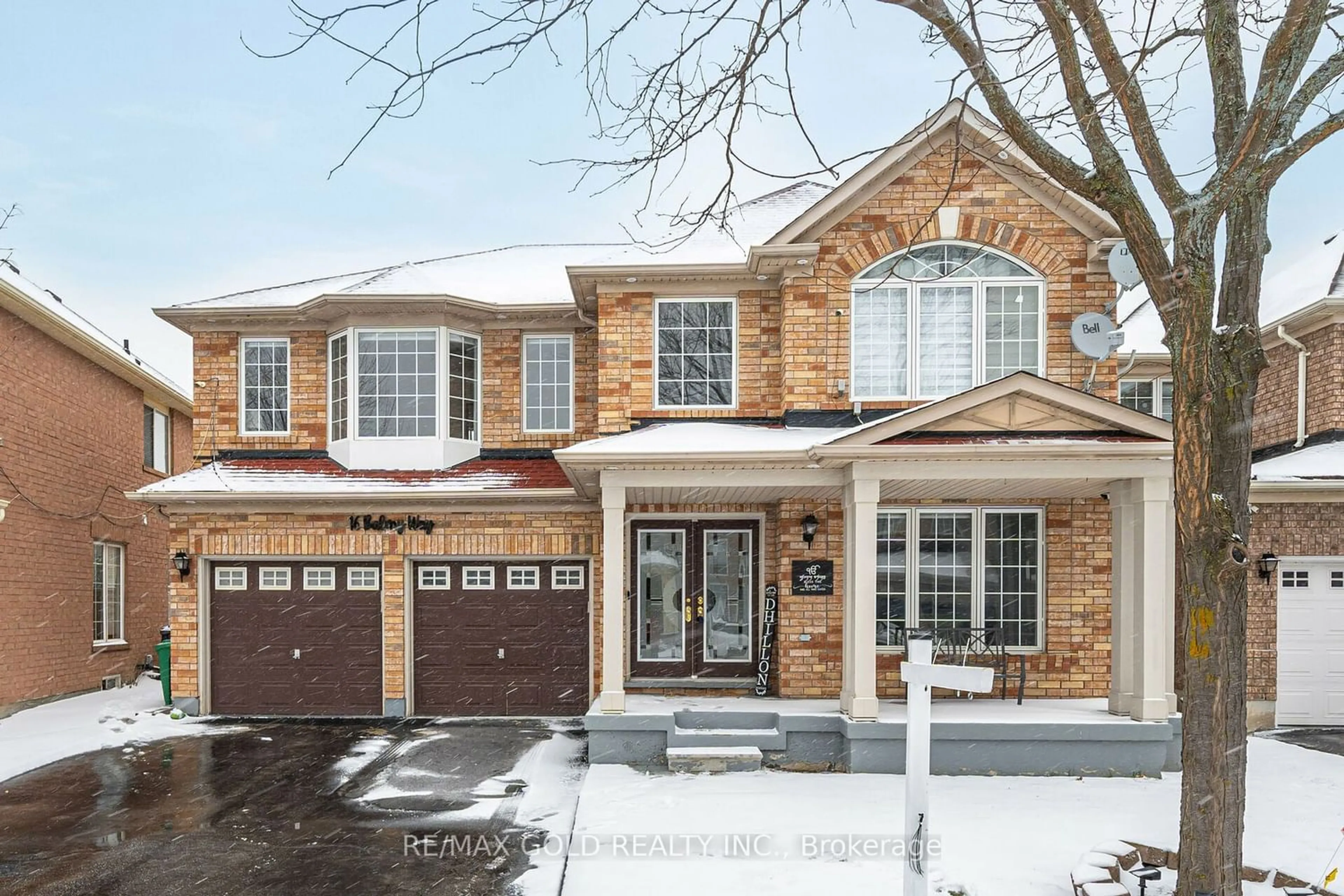 Home with brick exterior material for 16 Balmy Way, Brampton Ontario L6P 1L3