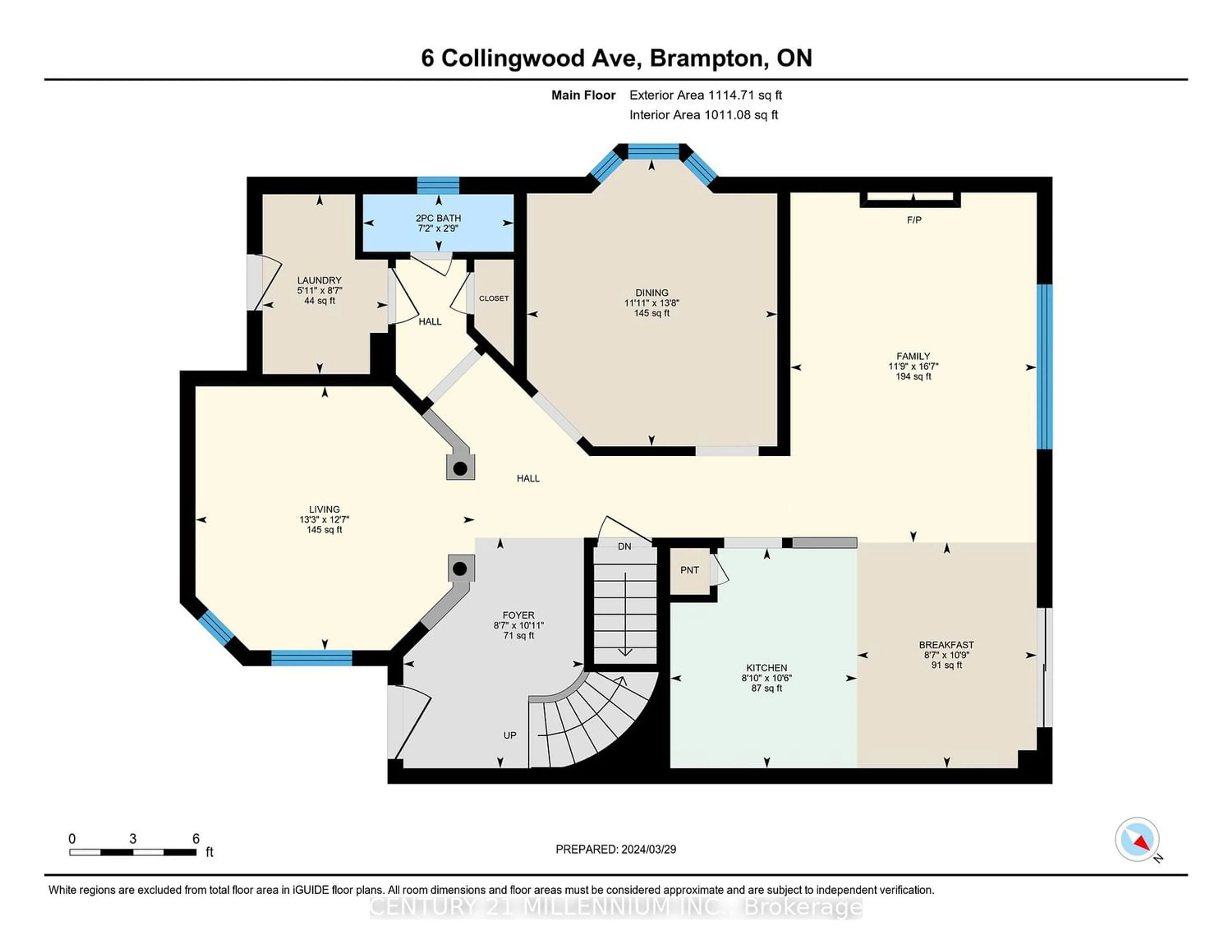 Floor plan for 6 Collingwood Ave, Brampton Ontario L7A 2E5