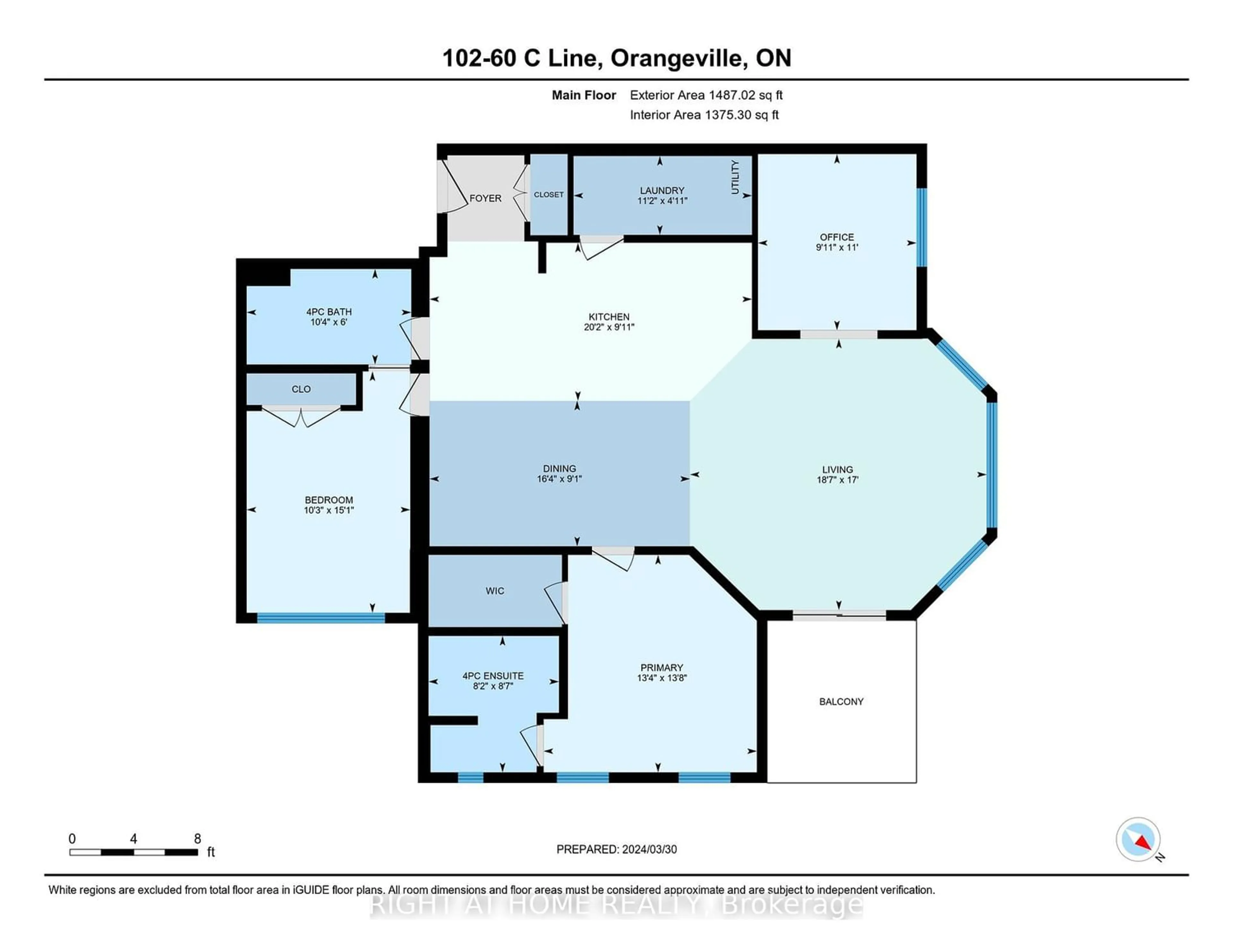 Floor plan for 60 C Line #102, Orangeville Ontario L9W 0A9