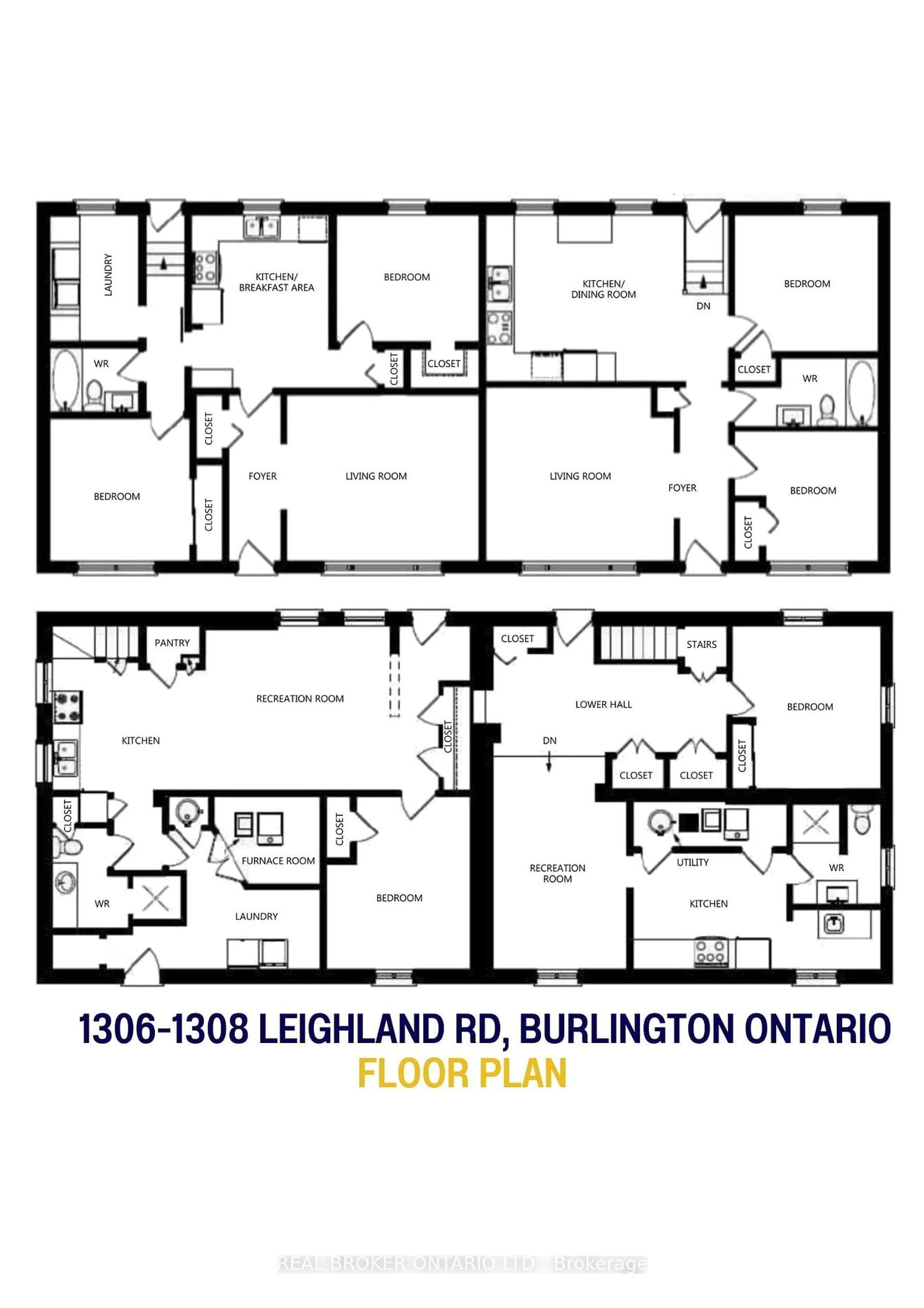 Floor plan for 1306* Leighland Rd, Burlington Ontario L7R 3S5