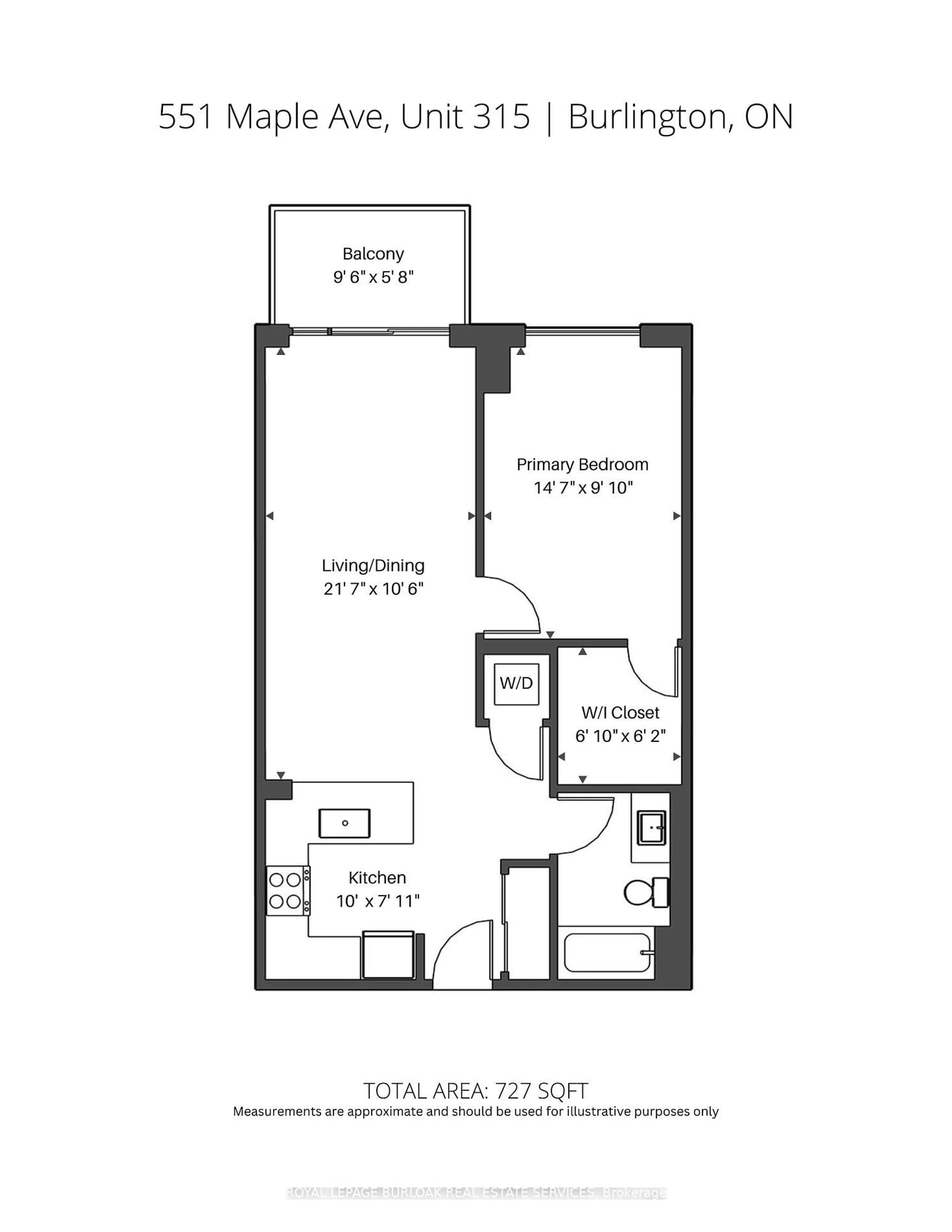 Floor plan for 551 Maple Ave #315, Burlington Ontario L7S 1M7