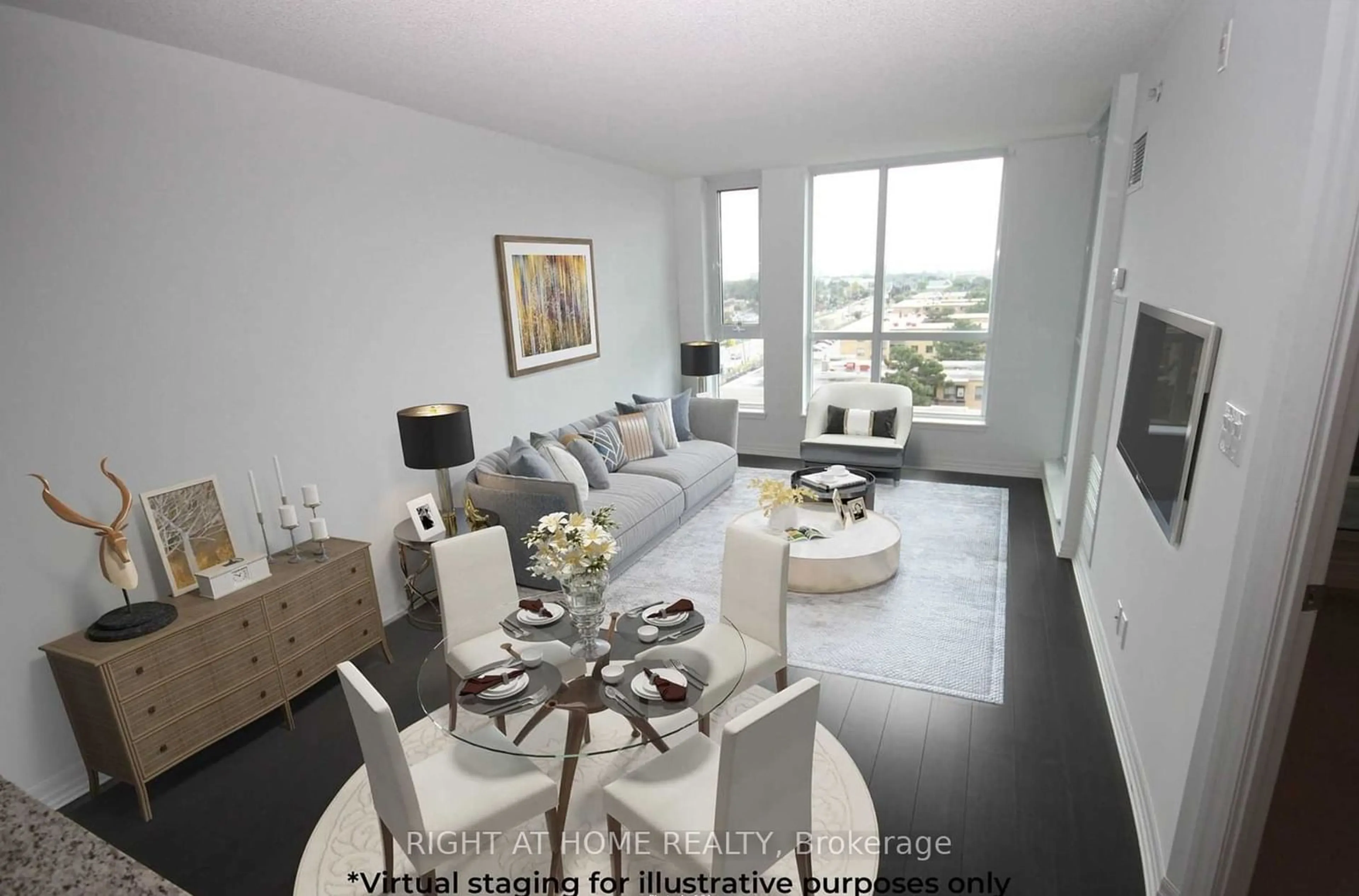 Living room for 80 Esther Lorrie Dr #817, Toronto Ontario M9W 0C6