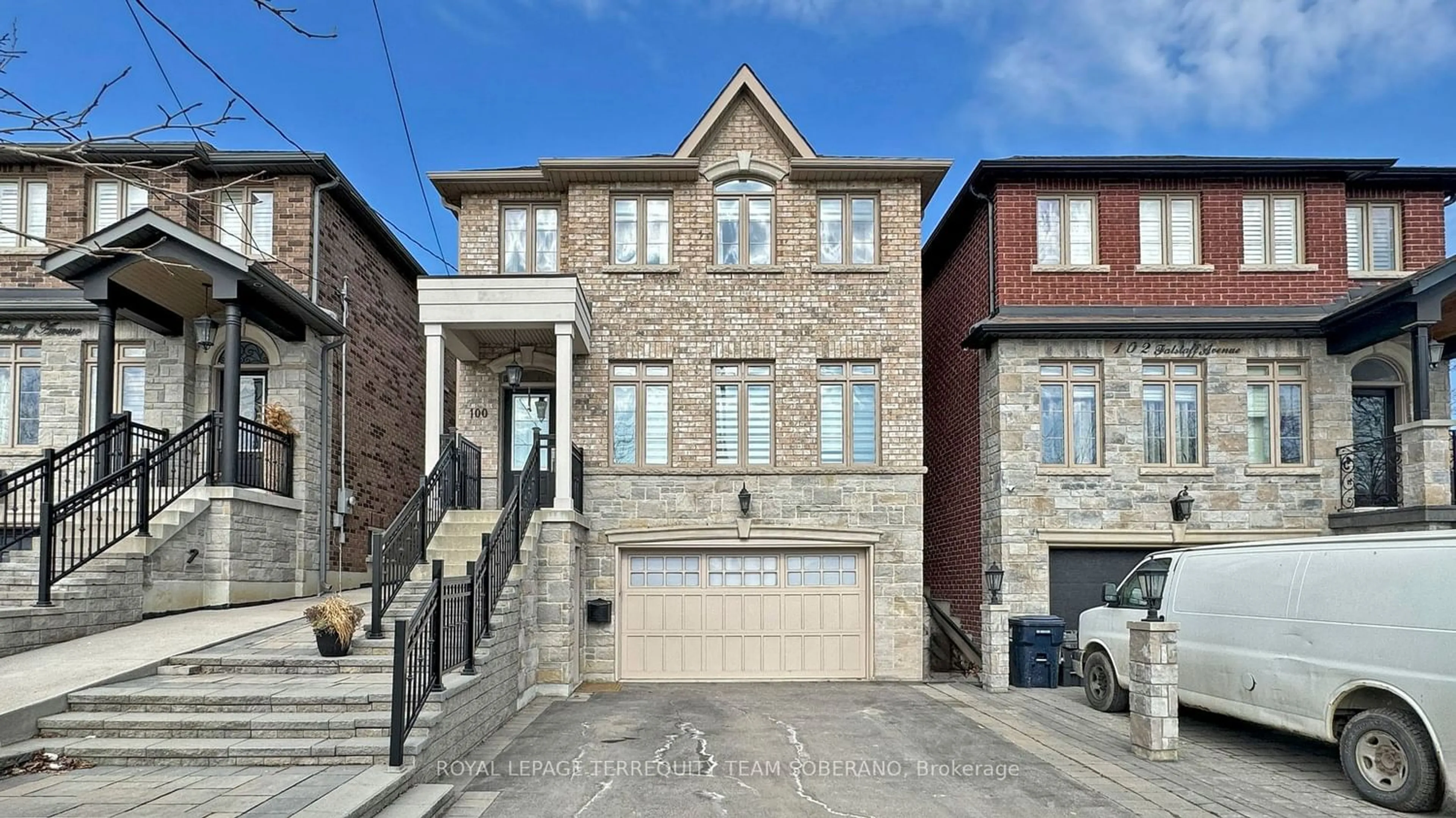 Home with brick exterior material for 100 Falstaff Ave, Toronto Ontario M6L 2E4