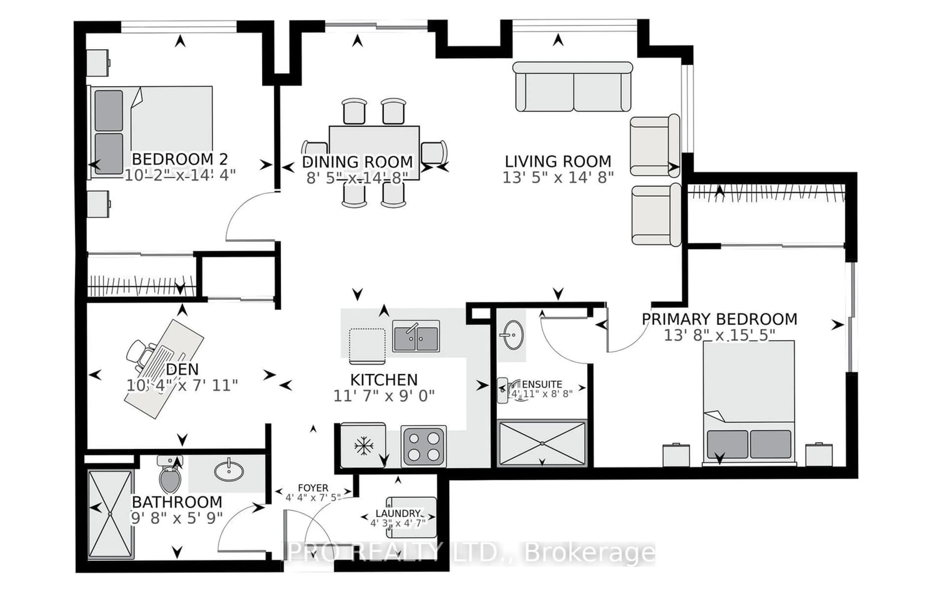 Floor plan for 385 Prince Of Wales Dr #412, Mississauga Ontario L5B 0C6