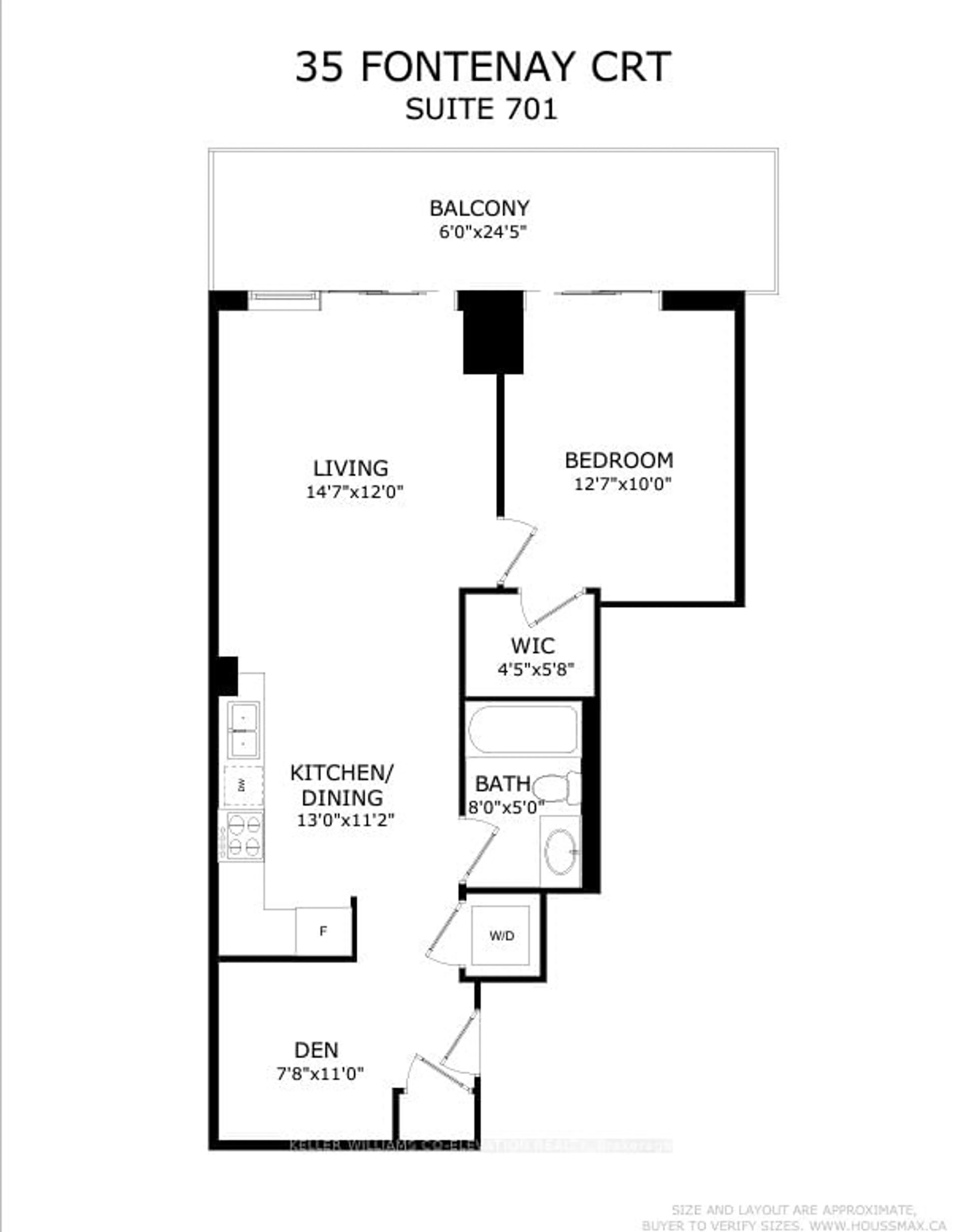 Floor plan for 35 Fontenay Crt #701, Toronto Ontario M9A 0E2
