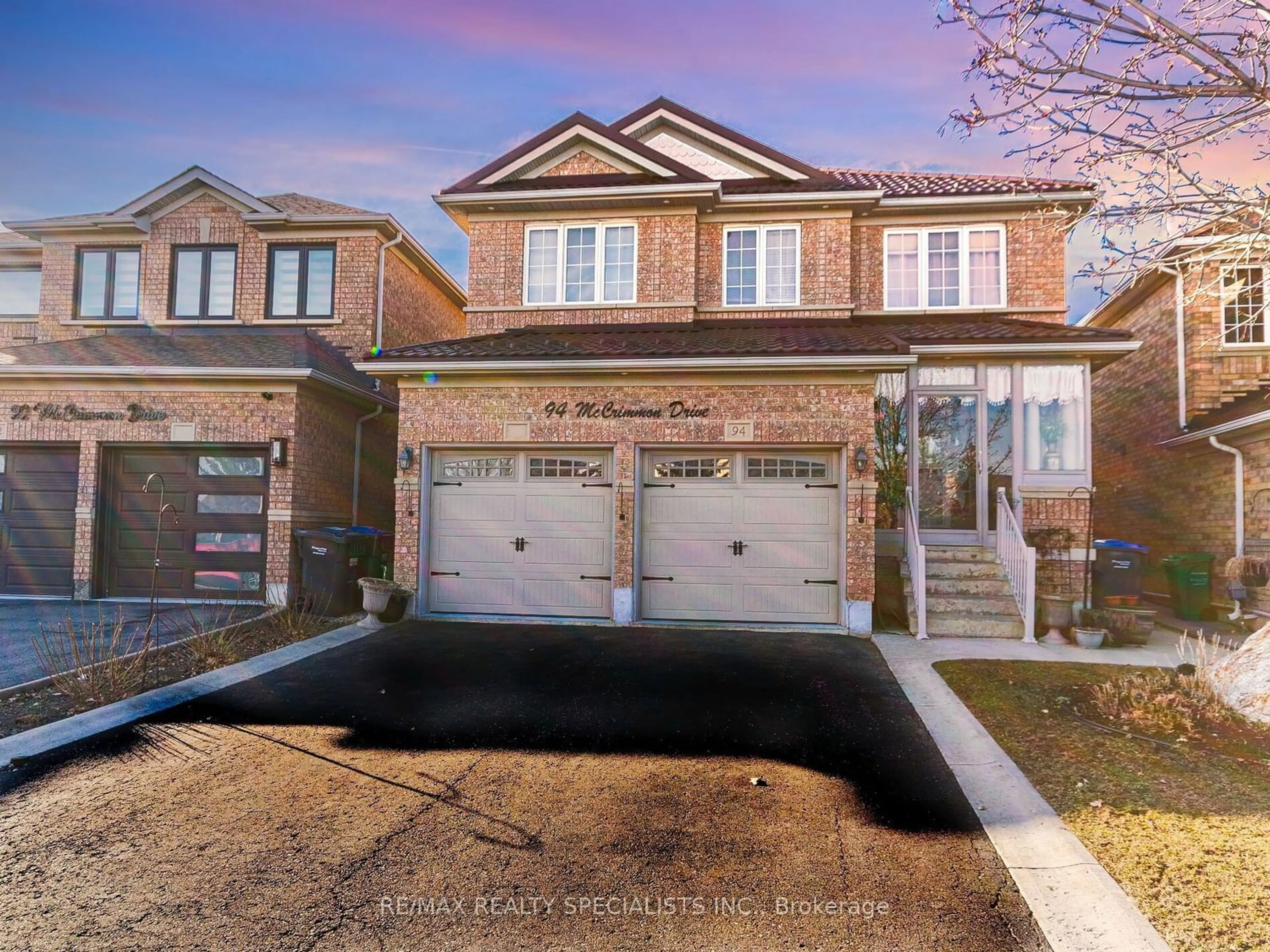 Home with brick exterior material for 94 Mccrimmon Dr, Brampton Ontario L7A 2Z6