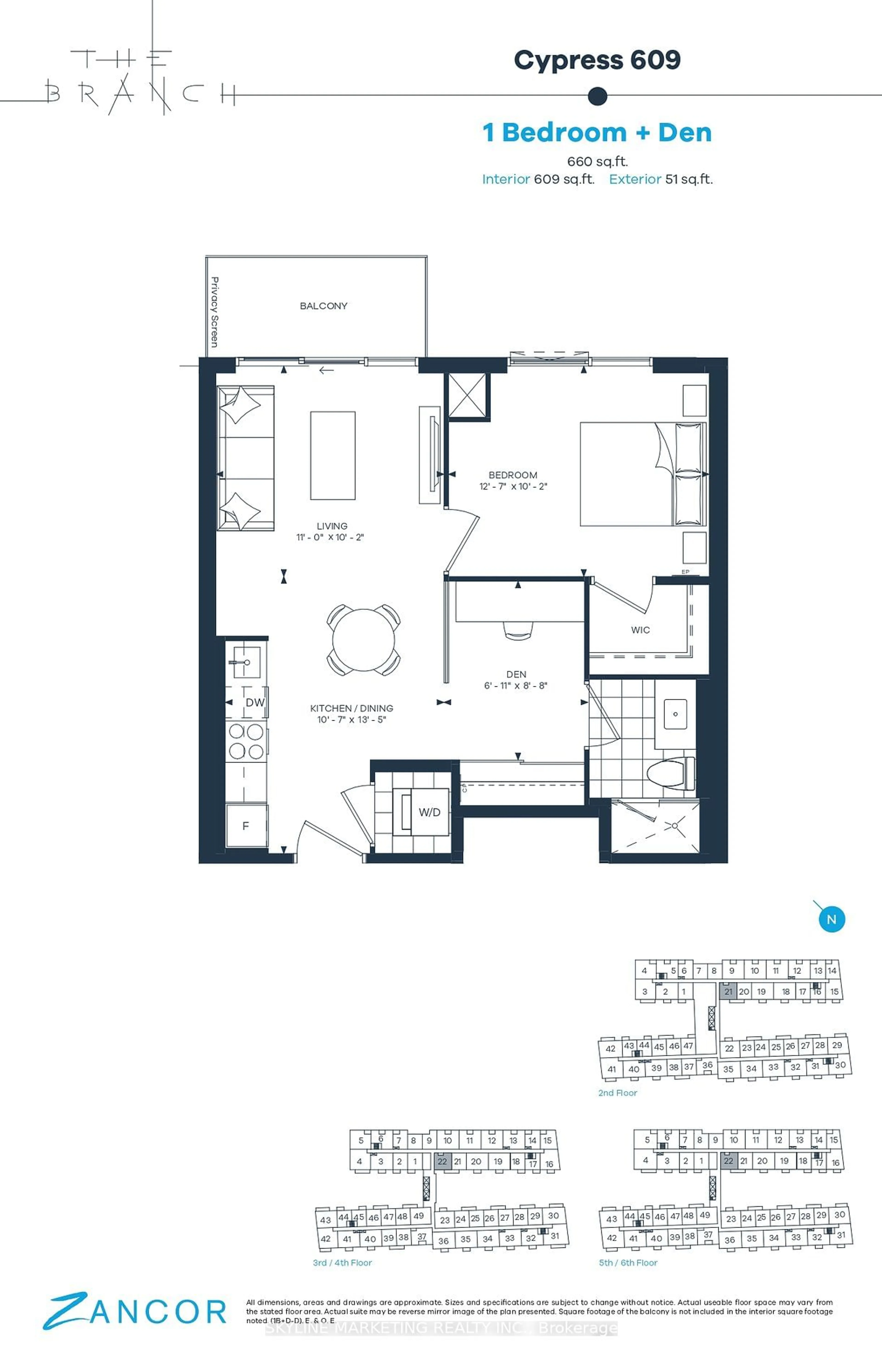 Floor plan for 2450 Old Bronte Rd #622, Oakville Ontario L6M 5P6
