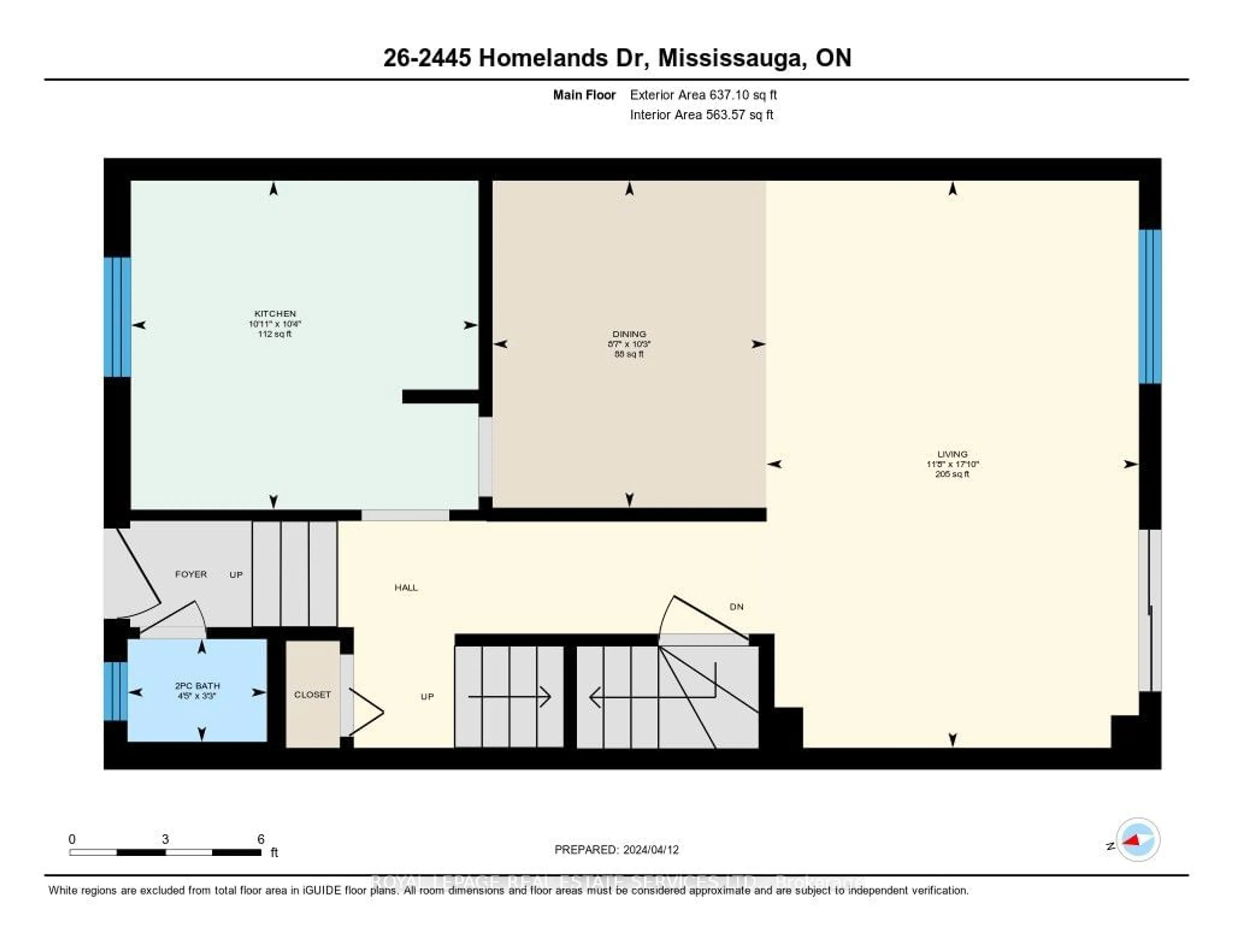 Floor plan for 2445 Homelands Dr #26, Mississauga Ontario L5K 2C6