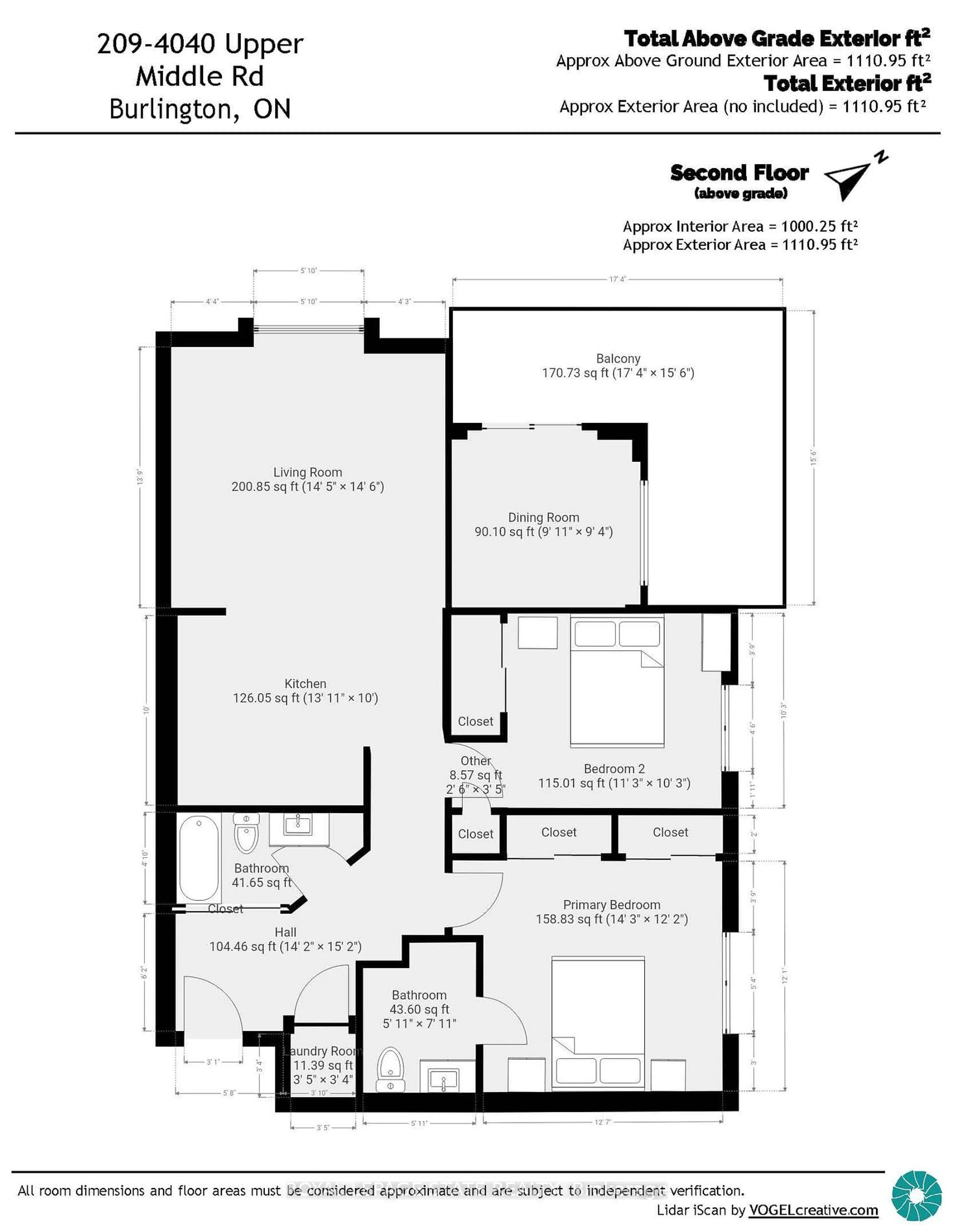 Floor plan for 4040 Upper Middle Rd #209, Burlington Ontario L7M 0H2