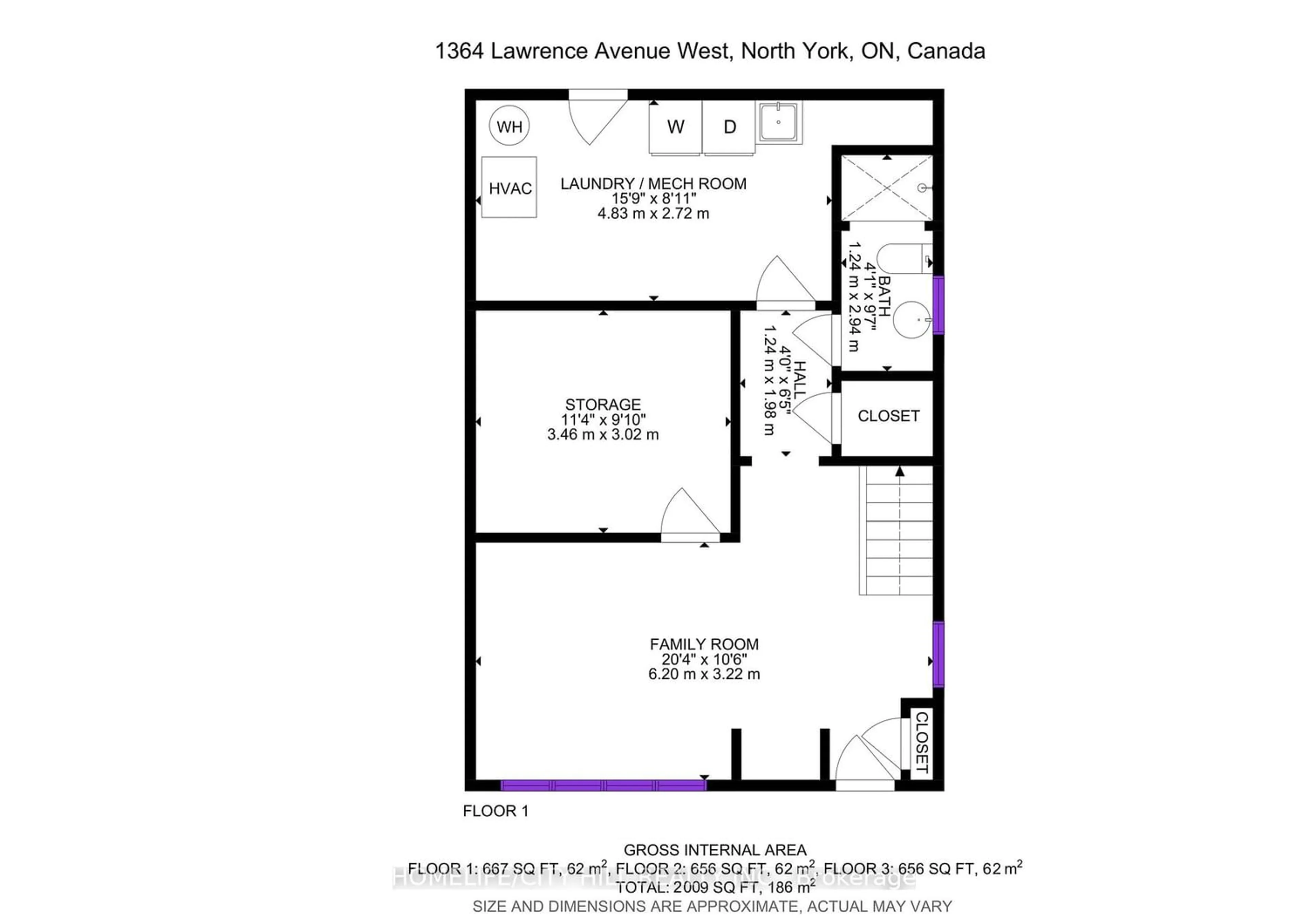 Floor plan for 1364 Lawrence Ave, Toronto Ontario M6L 1A7