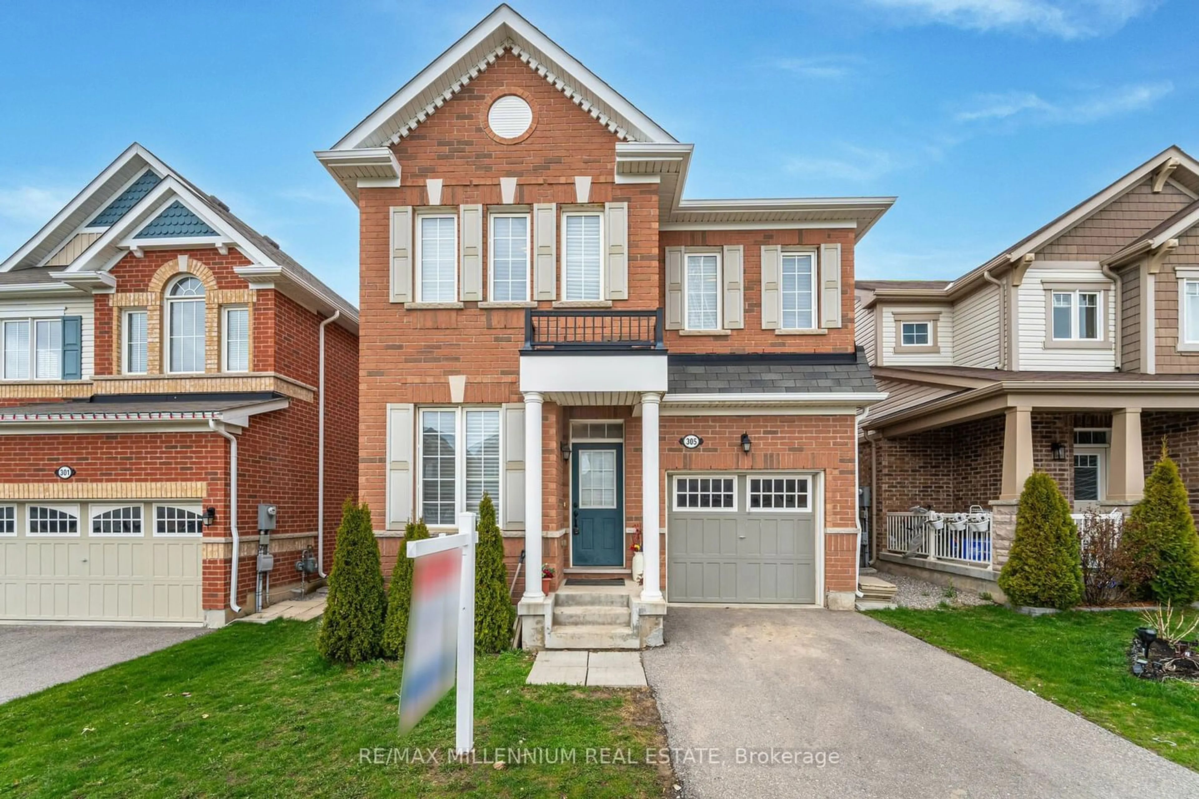 Home with brick exterior material for 305 Trudeau Dr, Milton Ontario L9T 8X9