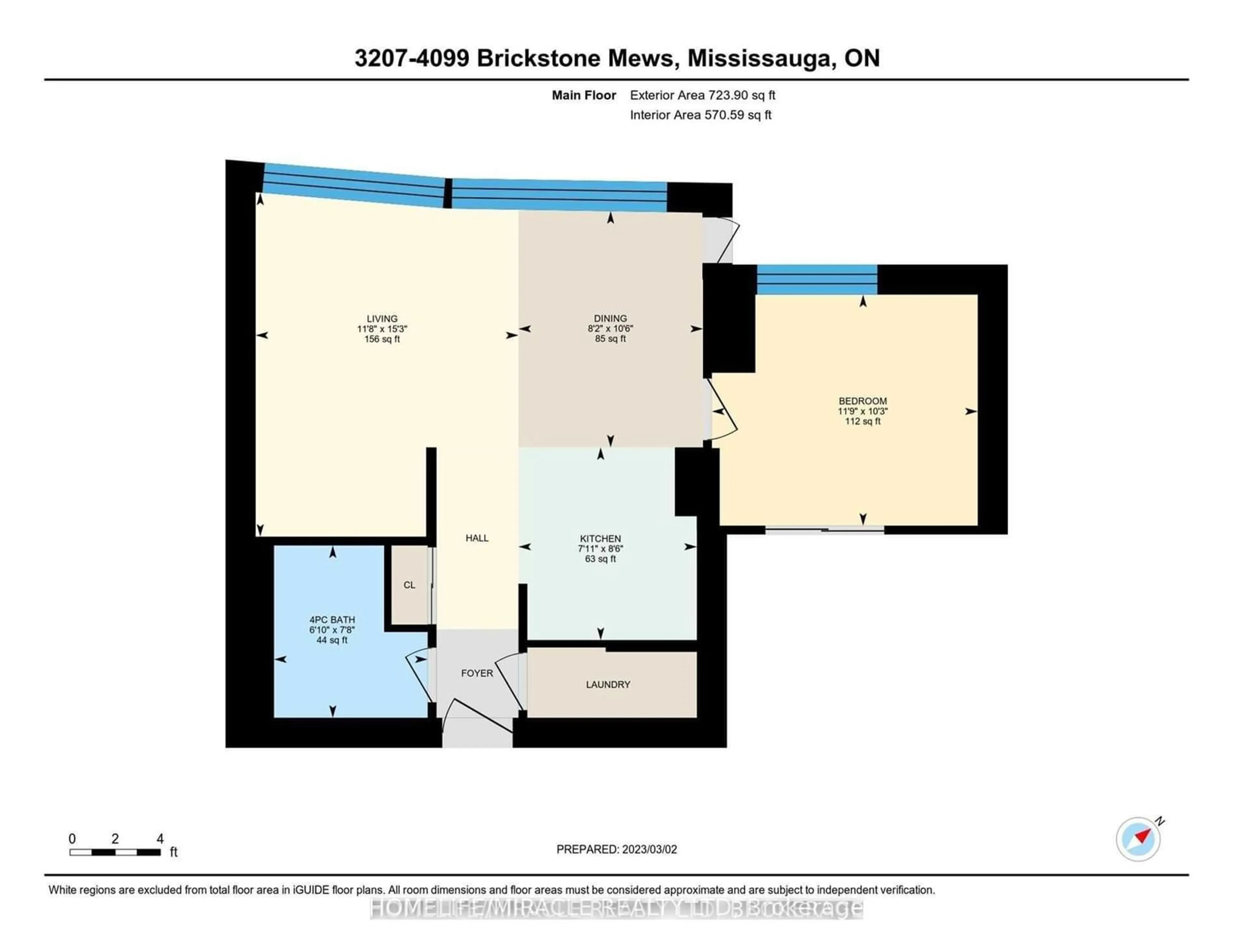 Floor plan for 4099 Brickstone Mews #3207, Mississauga Ontario L5B 0G2