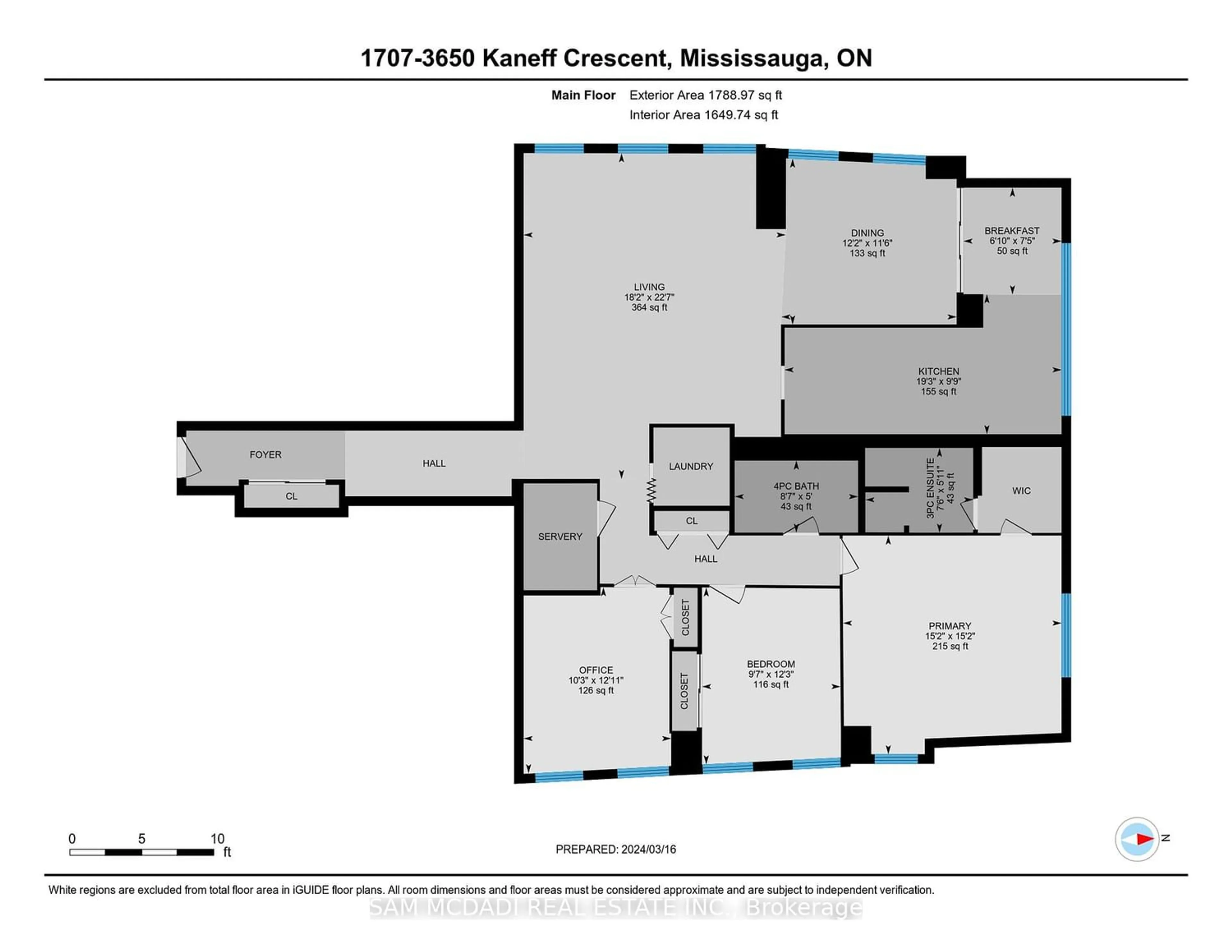 Floor plan for 3650 Kaneff Cres #1707, Mississauga Ontario L5A 4A1