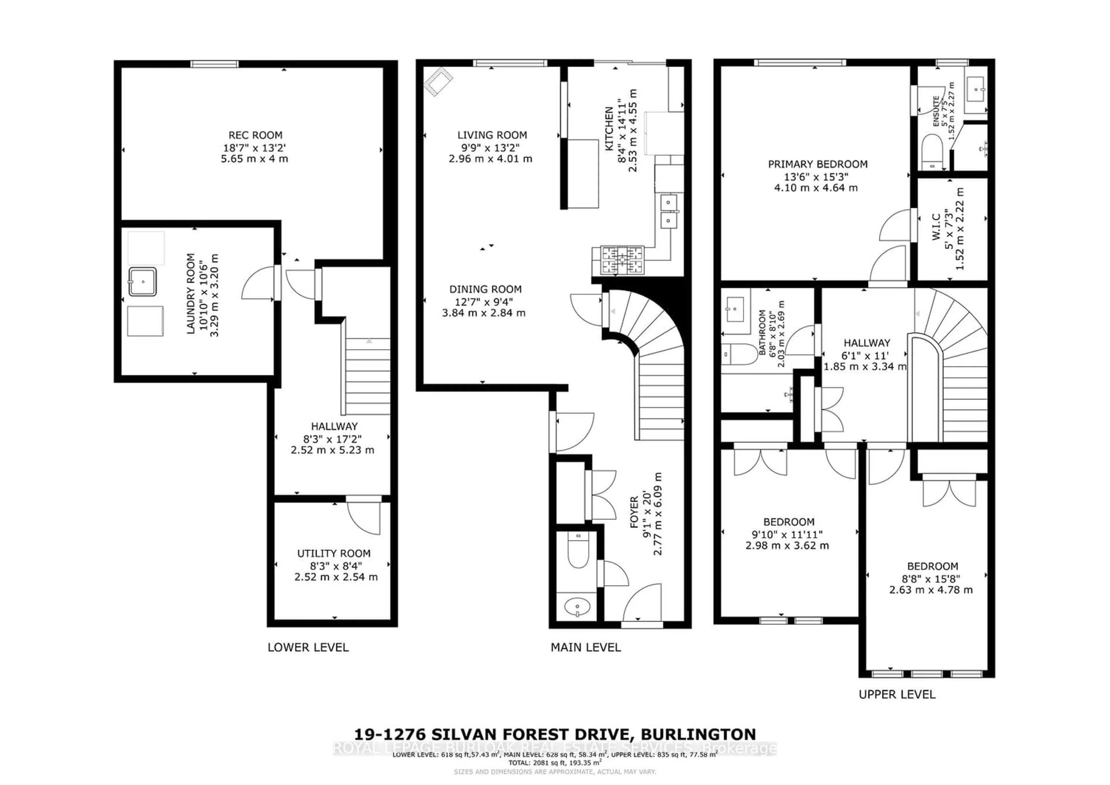 Floor plan for 1276 Silvan Forest Dr #19, Burlington Ontario L7M 4V8