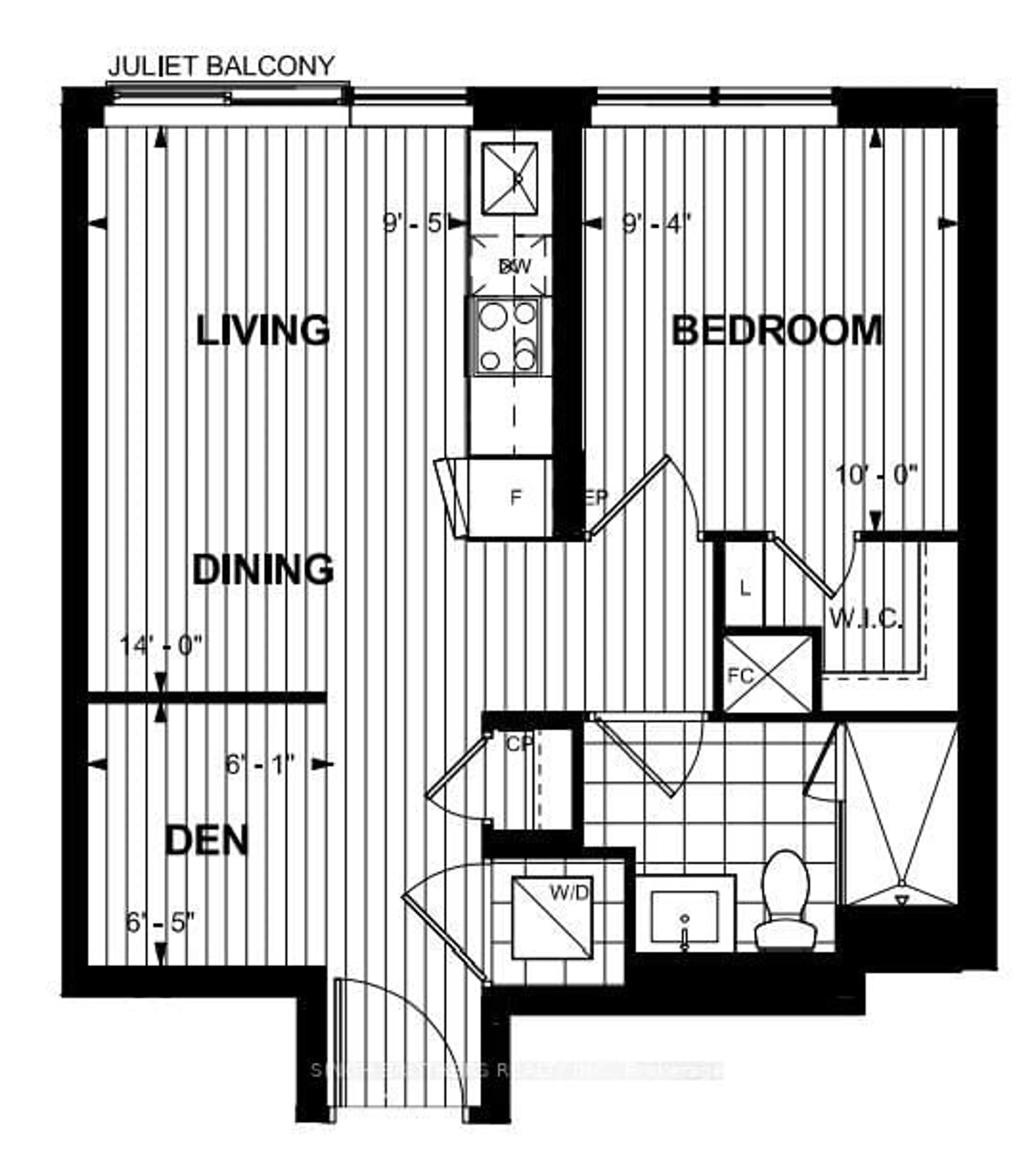 Floor plan for 5 Mabelle Ave #1134, Toronto Ontario M9A 0C8