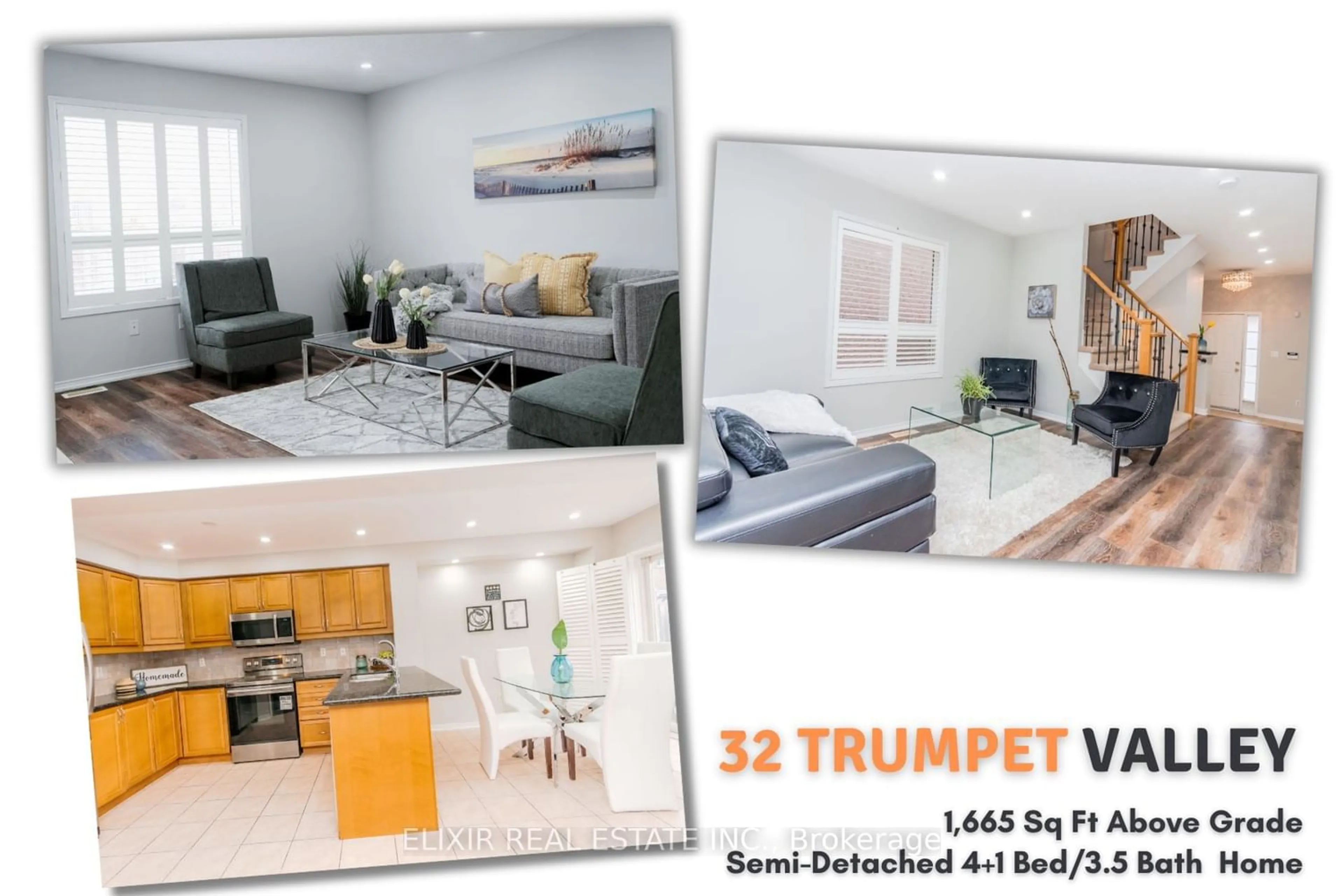 Living room for 32 Trumpet Valley Blvd, Brampton Ontario L7A 3N8