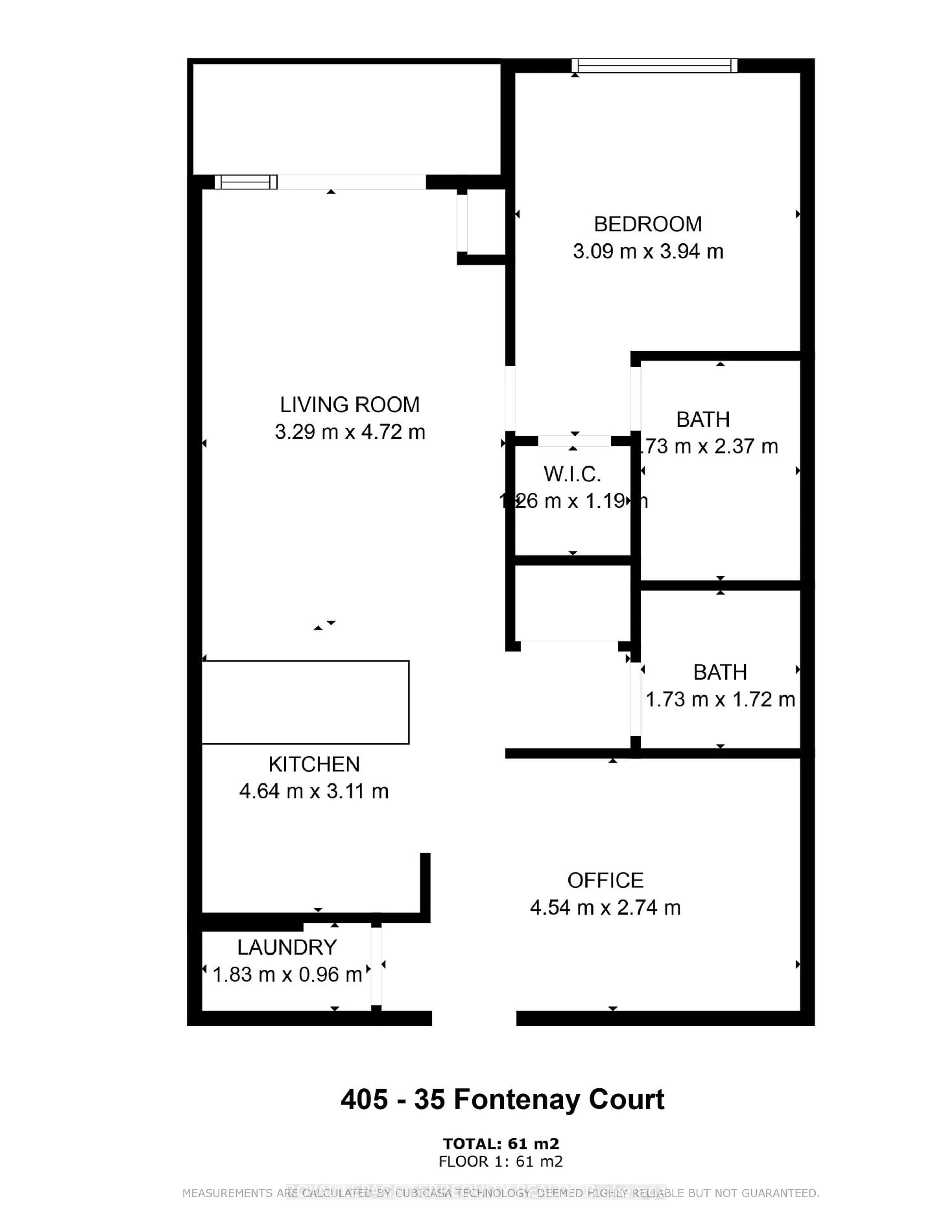 Floor plan for 35 Fontenay Crt #405, Toronto Ontario M9A 0E2