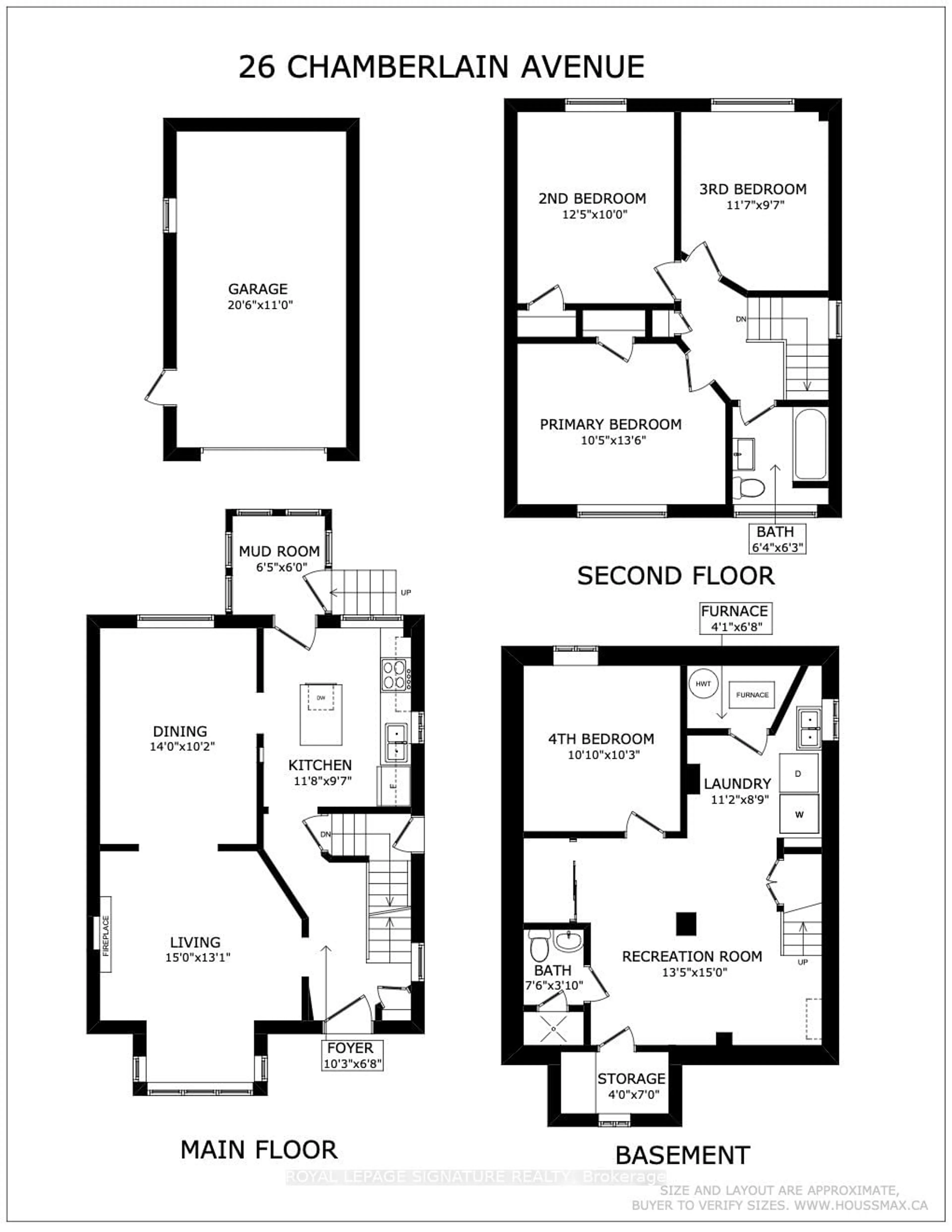 Floor plan for 26 Chamberlain Ave, Toronto Ontario M6E 4J8