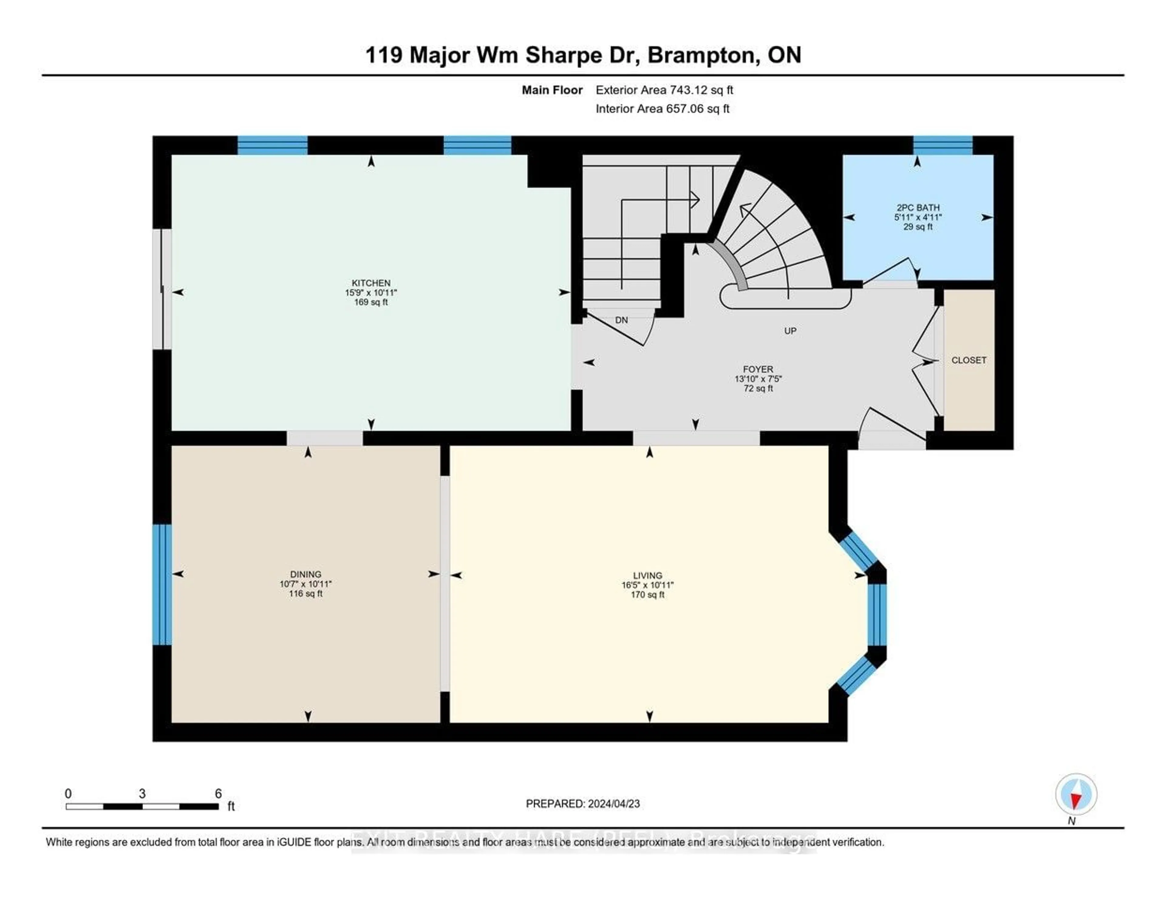 Floor plan for 119 Major Wm. Sharpe Dr, Brampton Ontario L6X 4A6