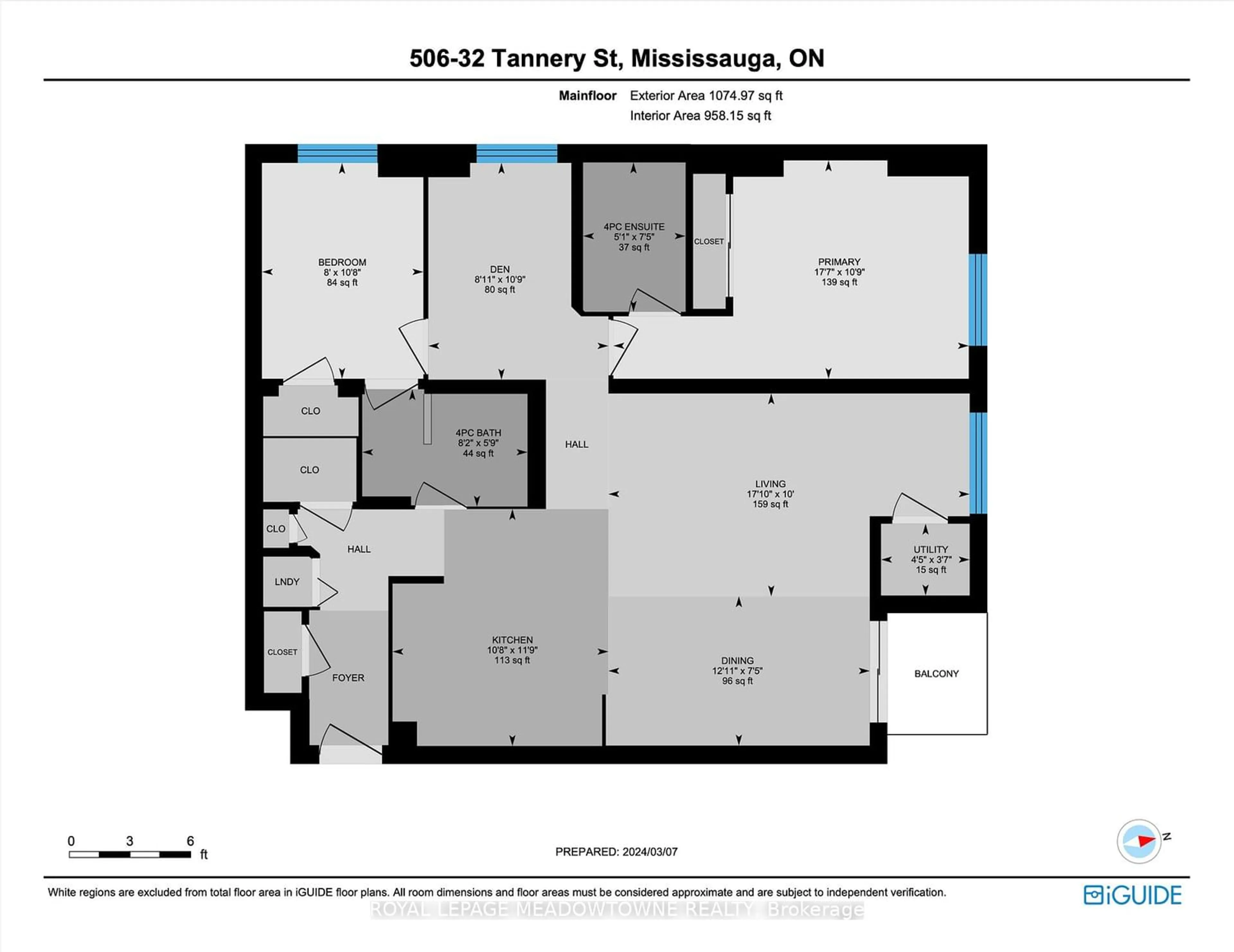 Floor plan for 32 Tannery St #506, Mississauga Ontario L5M 6T6