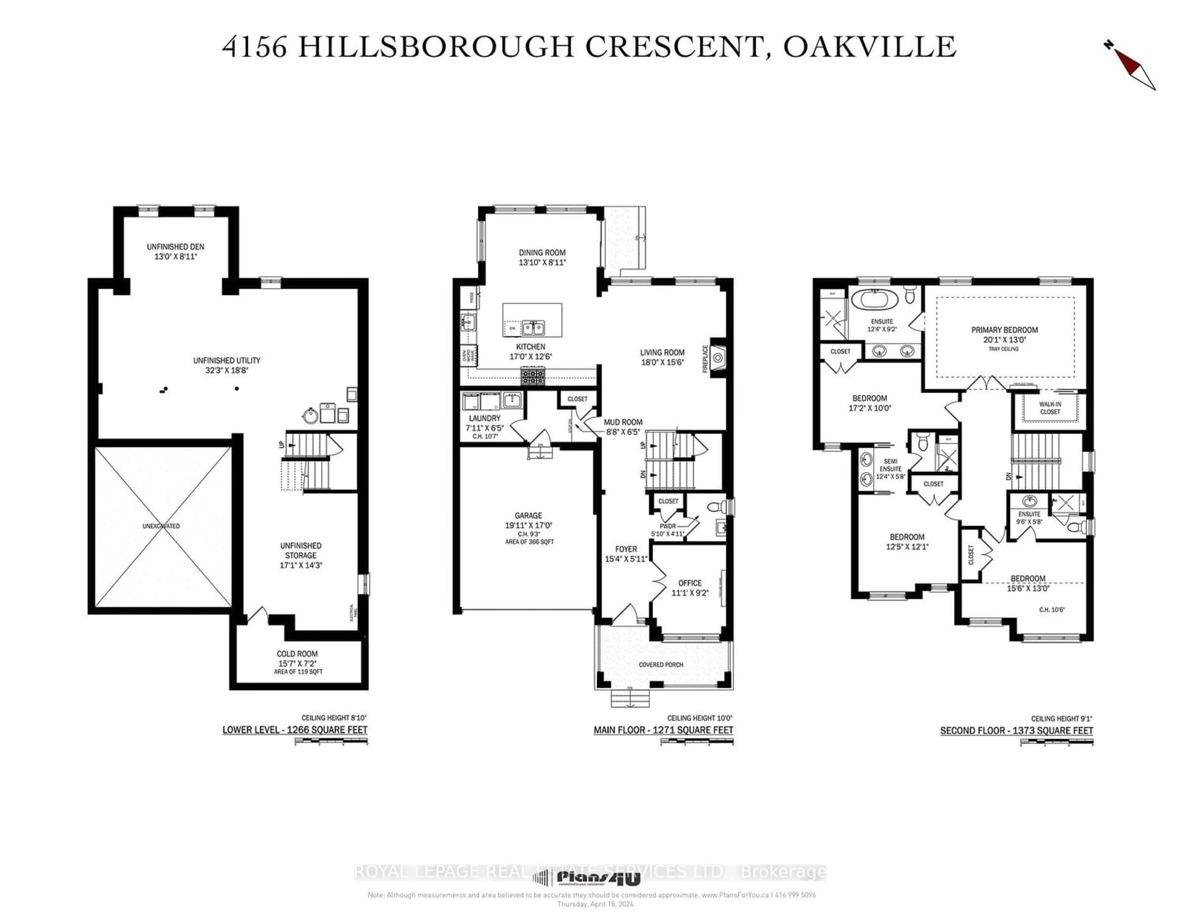 Floor plan for 4156 Hillsborough Cres, Oakville Ontario L6H 3R1