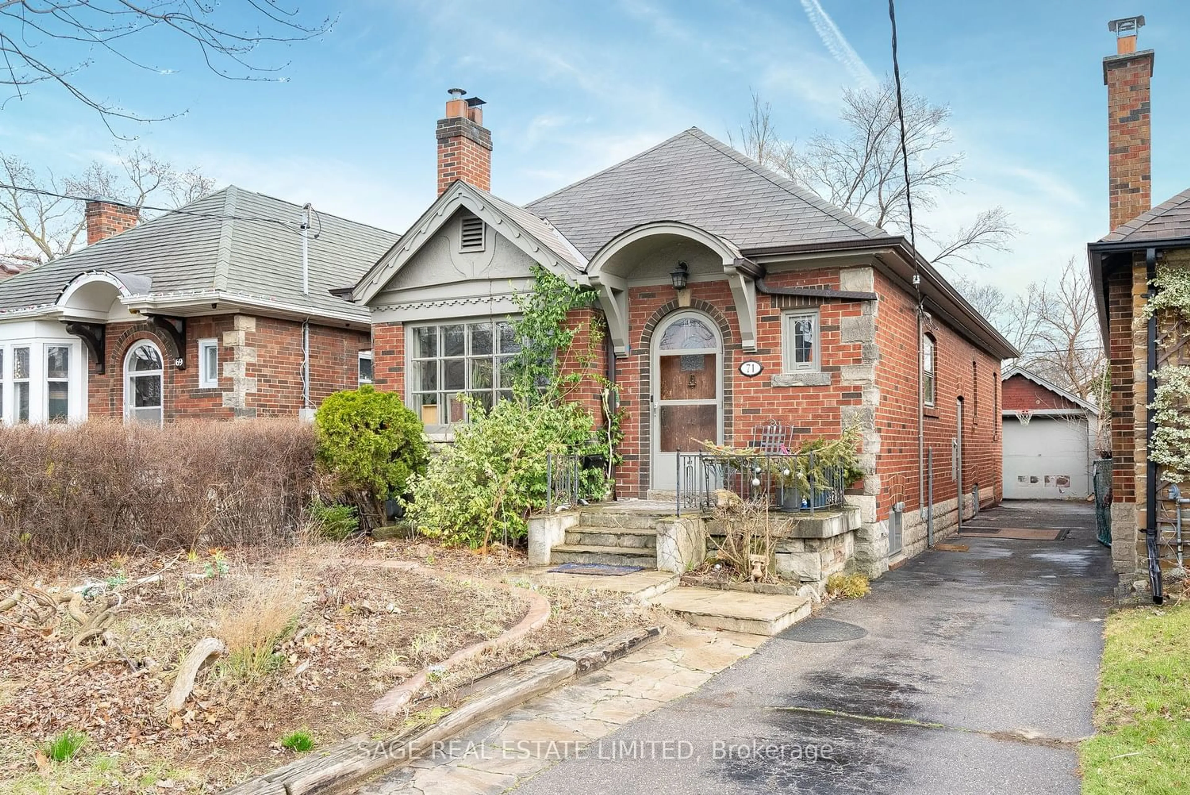 Home with brick exterior material for 71 Delemere Ave, Toronto Ontario M6N 1Z8