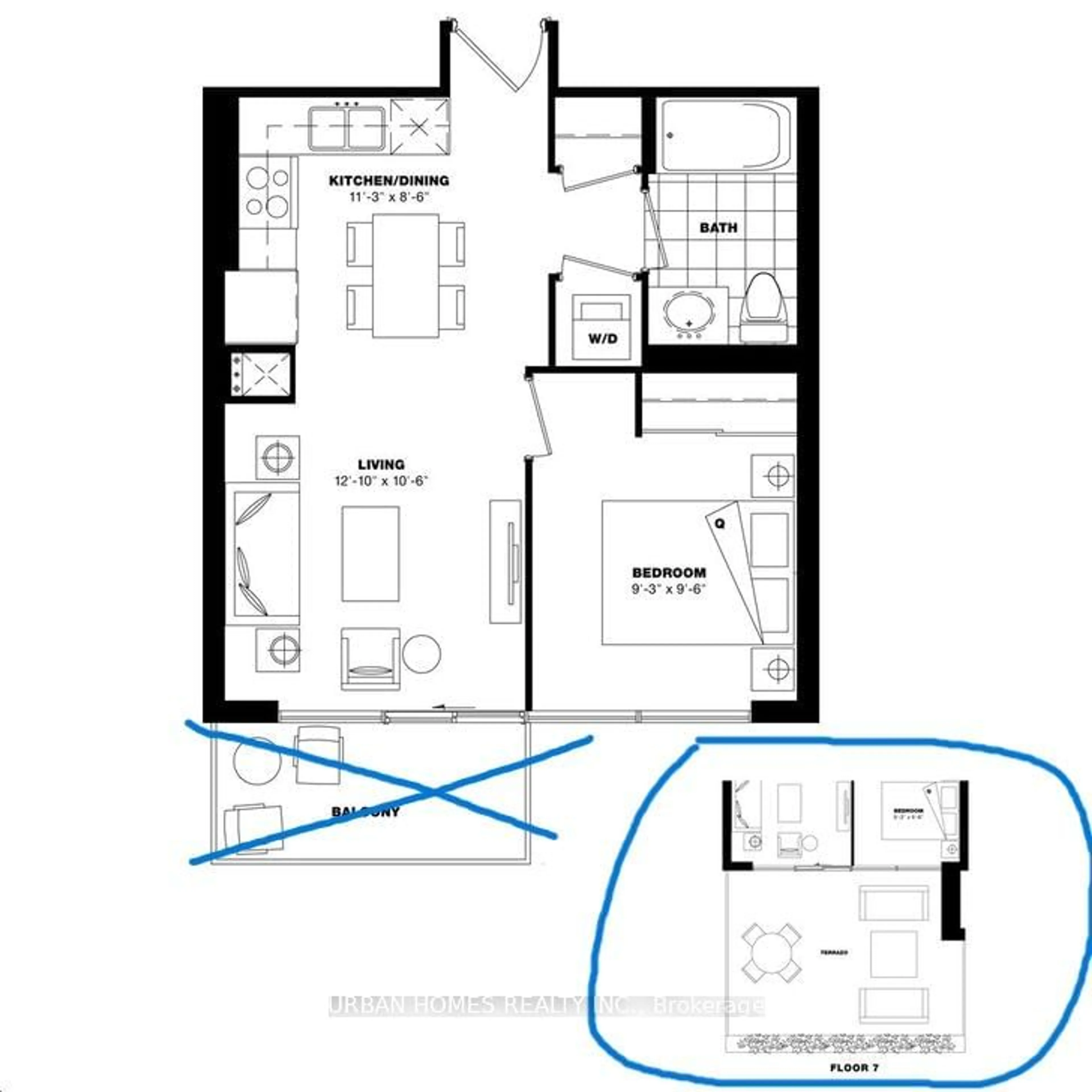 Floor plan for 3091 Dufferin St #734, Toronto Ontario M6A 0C4
