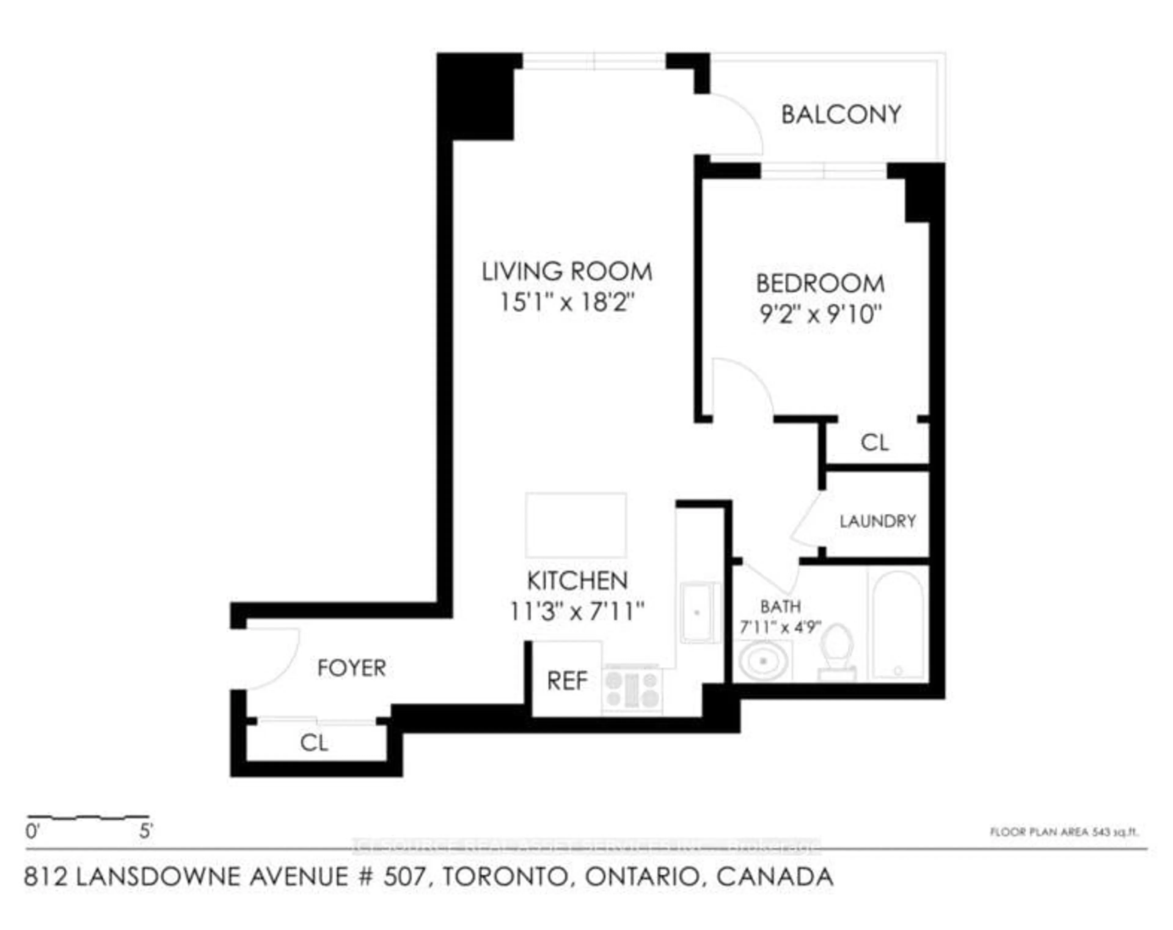 Floor plan for 812 Lansdowne Ave #707, Toronto Ontario M6H 4K5