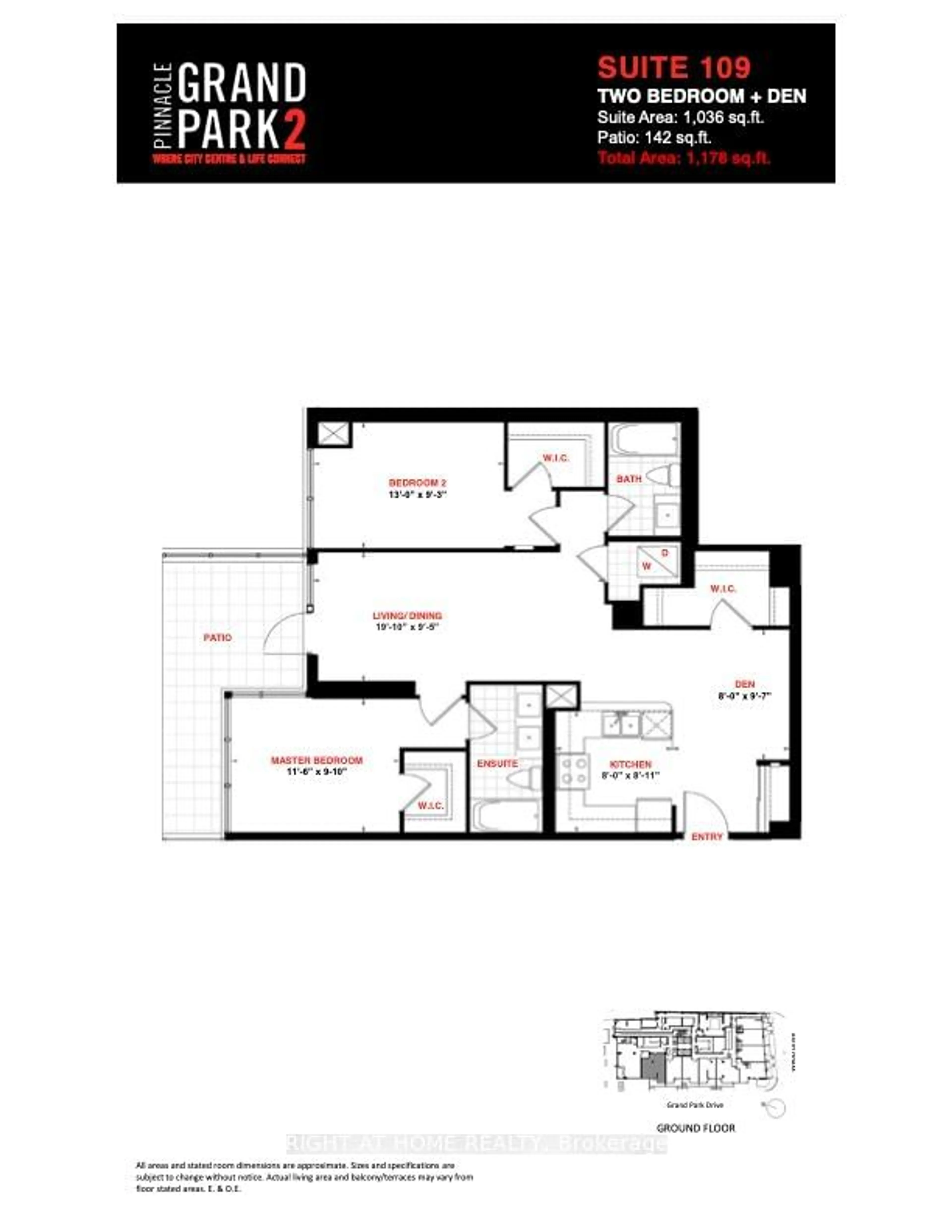 Floor plan for 3975 GRAND PARK Dr #109, Mississauga Ontario L5B 0K4